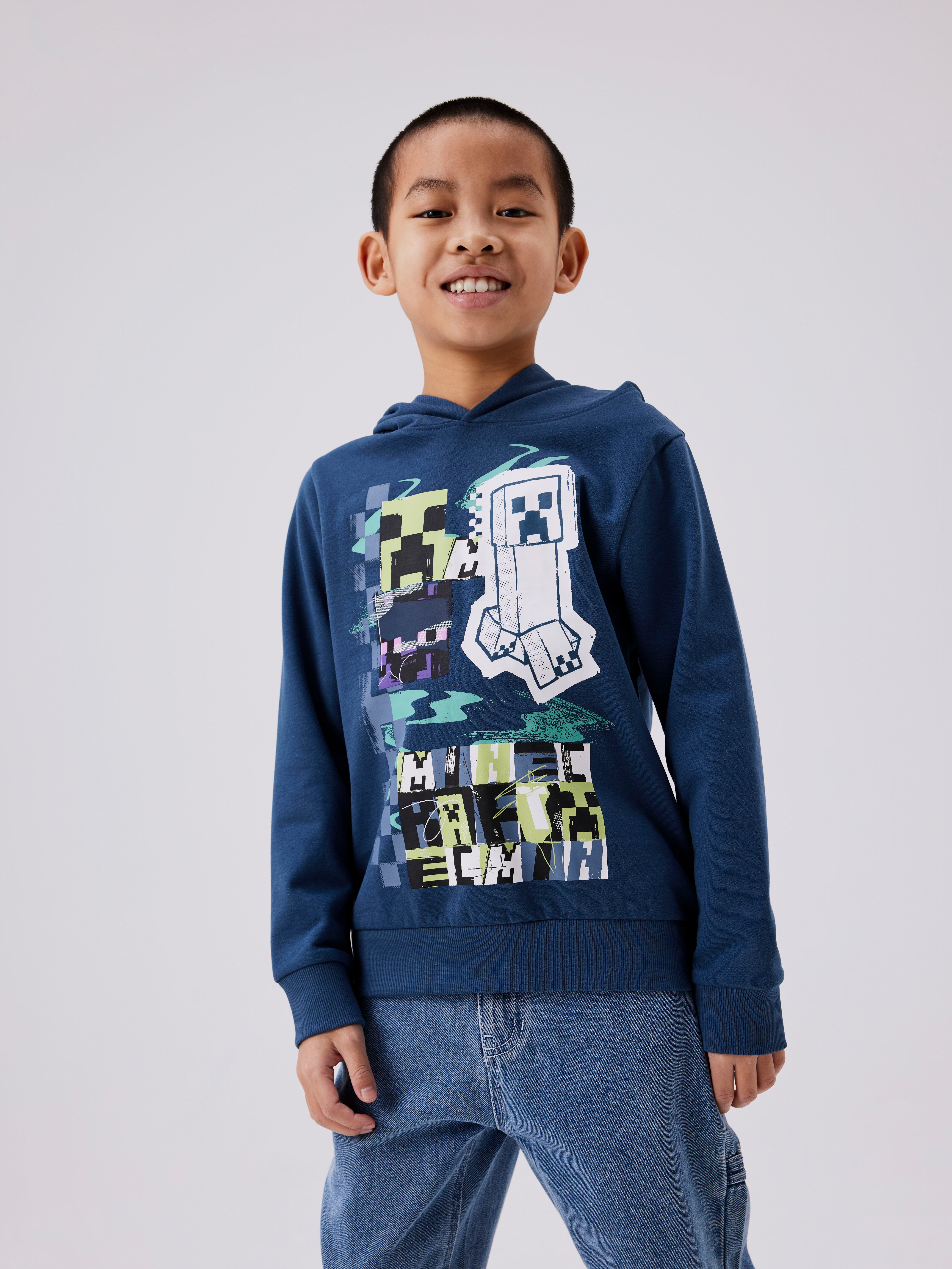 Name It Sweatshirt NKMJIRO MINECRAFT SWEAT WH BRU NOOS BFU
