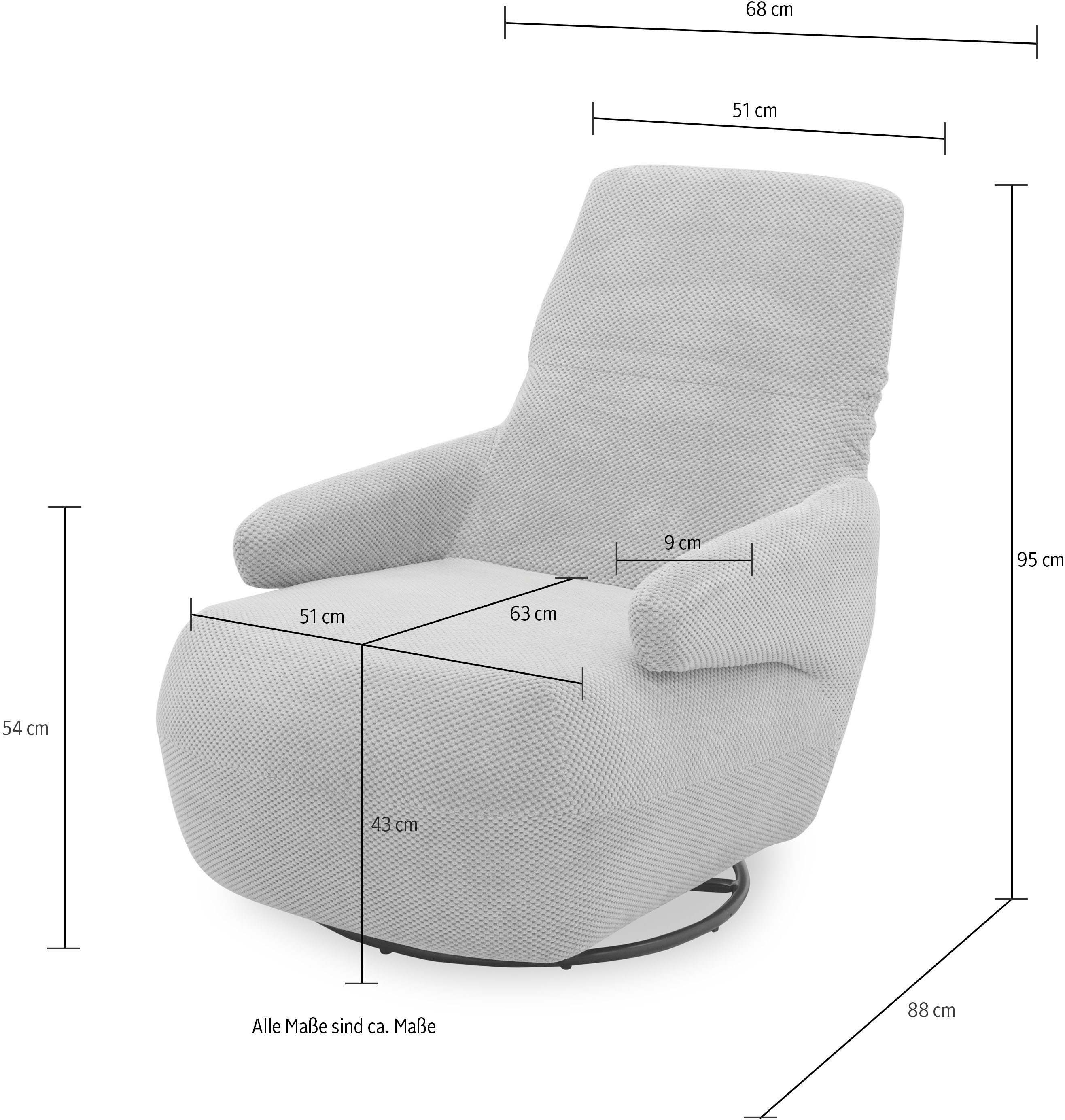 DOMO collection Fauteuil 700015 met verstelbare rugleuning en draaifunctie
