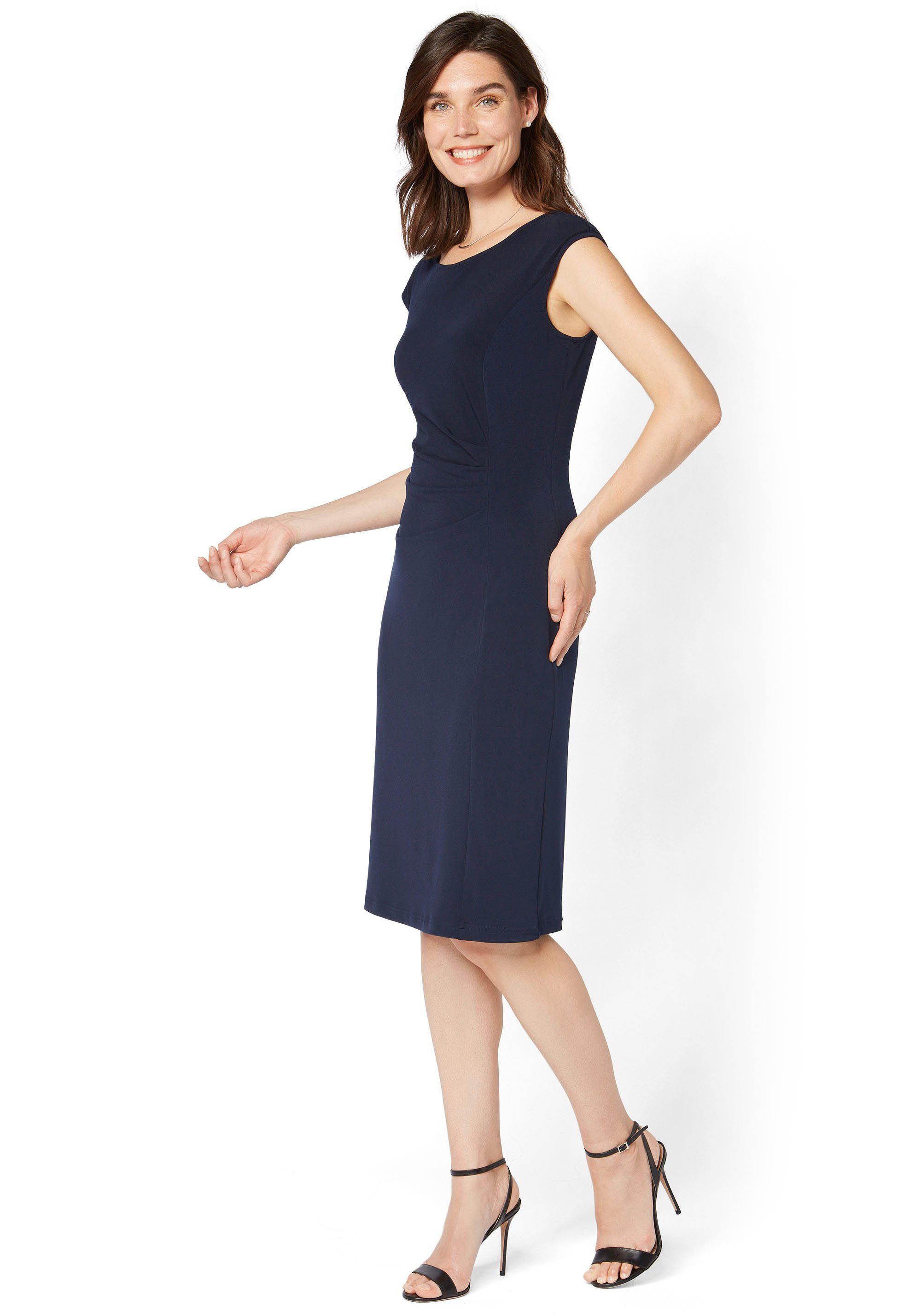 HERMANN LANGE Collection Jerseyjurk met elegante plooi dames jerseyjurken maat 48 blauw