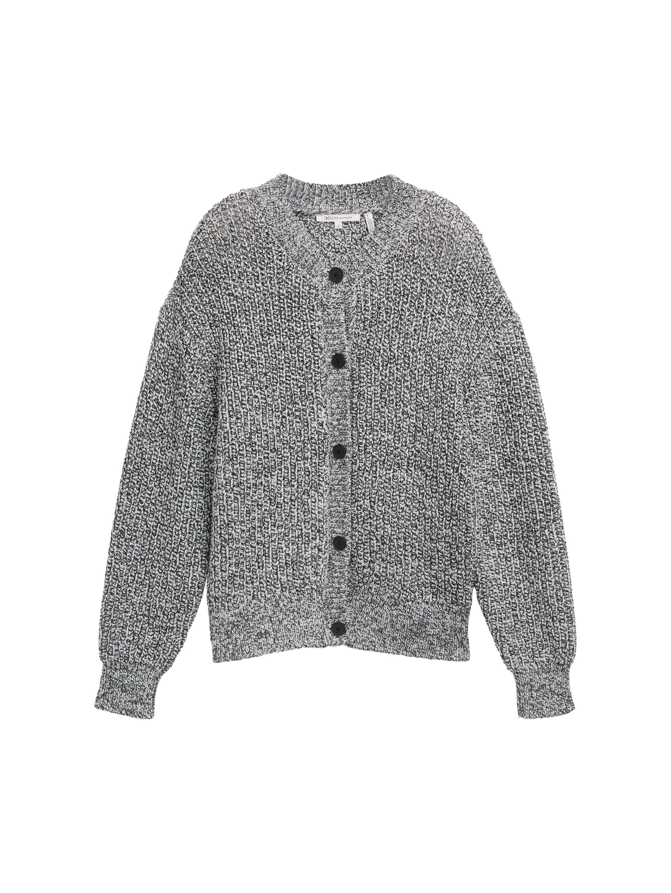 Tom Tailor Denim Vest gemêleerd met knoopsluiting