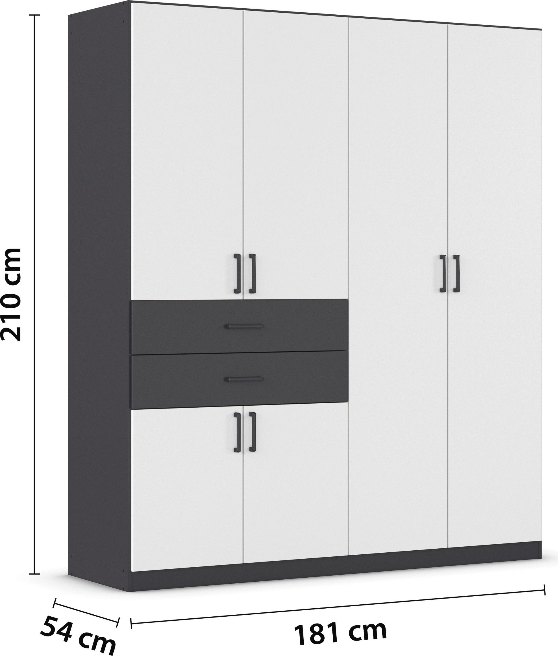 rauch Draaideurkast Kledingkast kast garderobe MAIKA met decor-front 2 lades, in verschillende breedtes, hoogtes, kleuren, made in germany