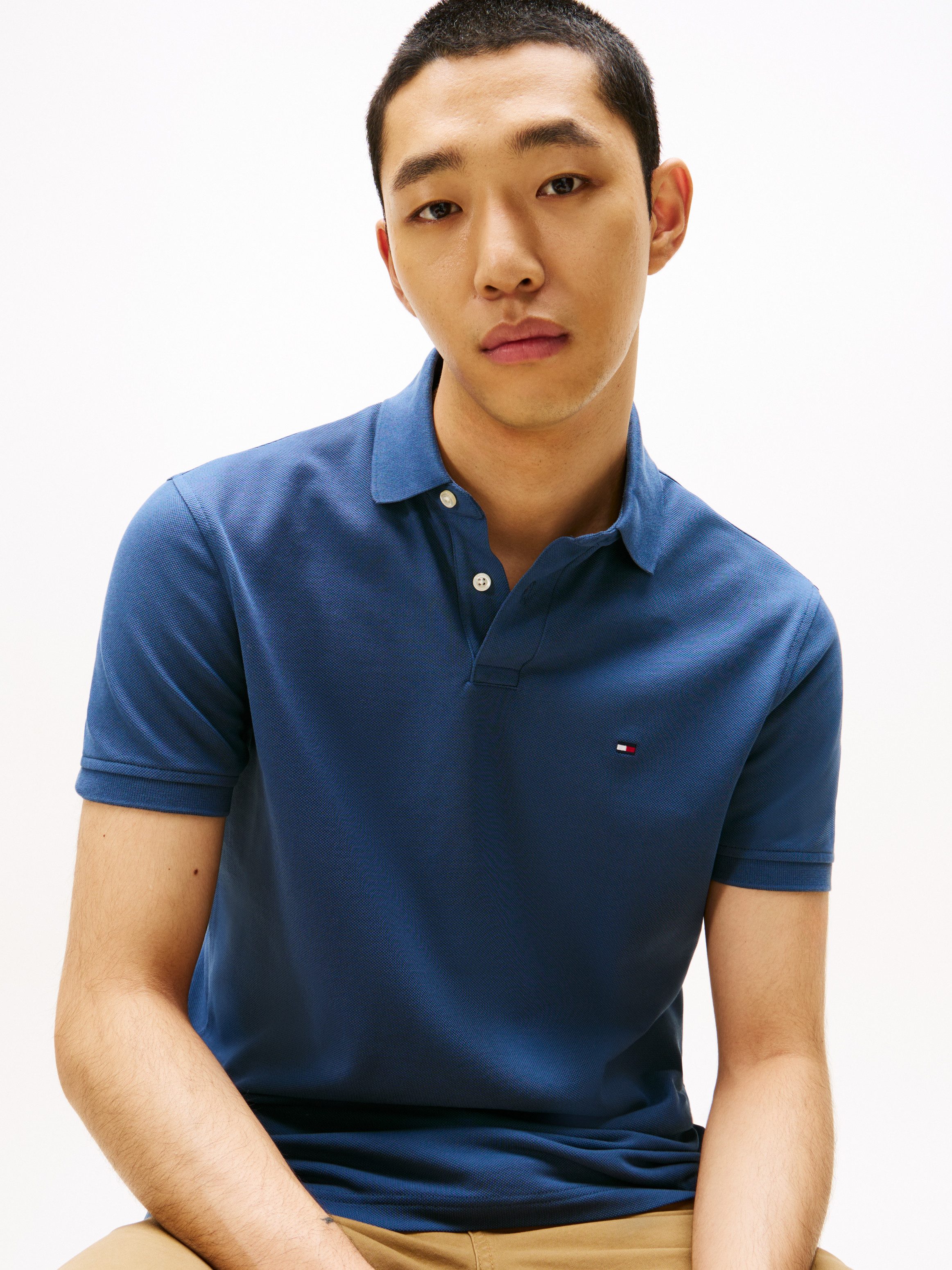 Tommy Hilfiger Poloshirt 1985 REGULAR POLO met contraststrepen en knoopsluiting