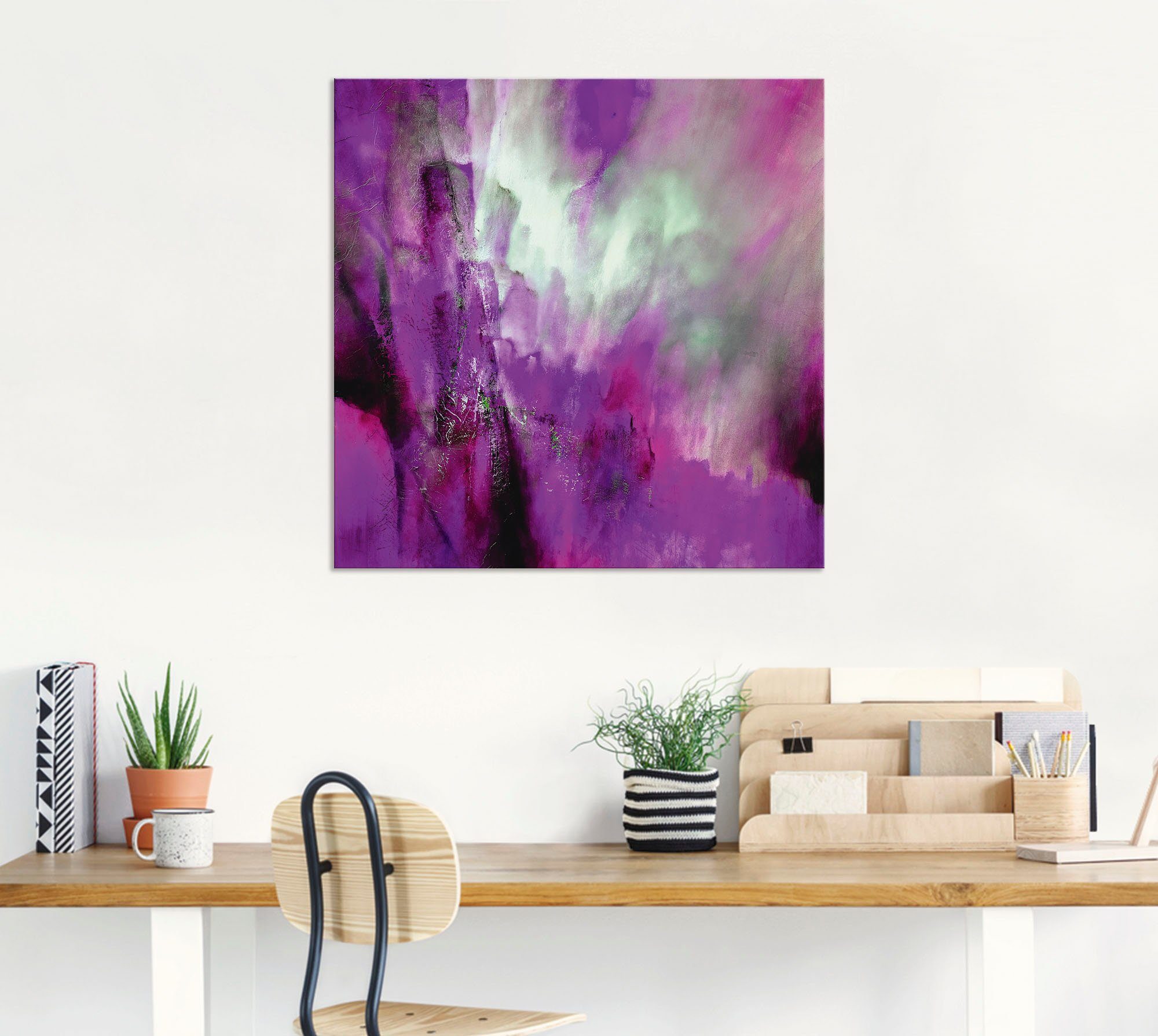 Artland Artprint Roze licht als artprint van aluminium, artprint voor buiten, artprint op linnen, poster in verschillende maten. maten