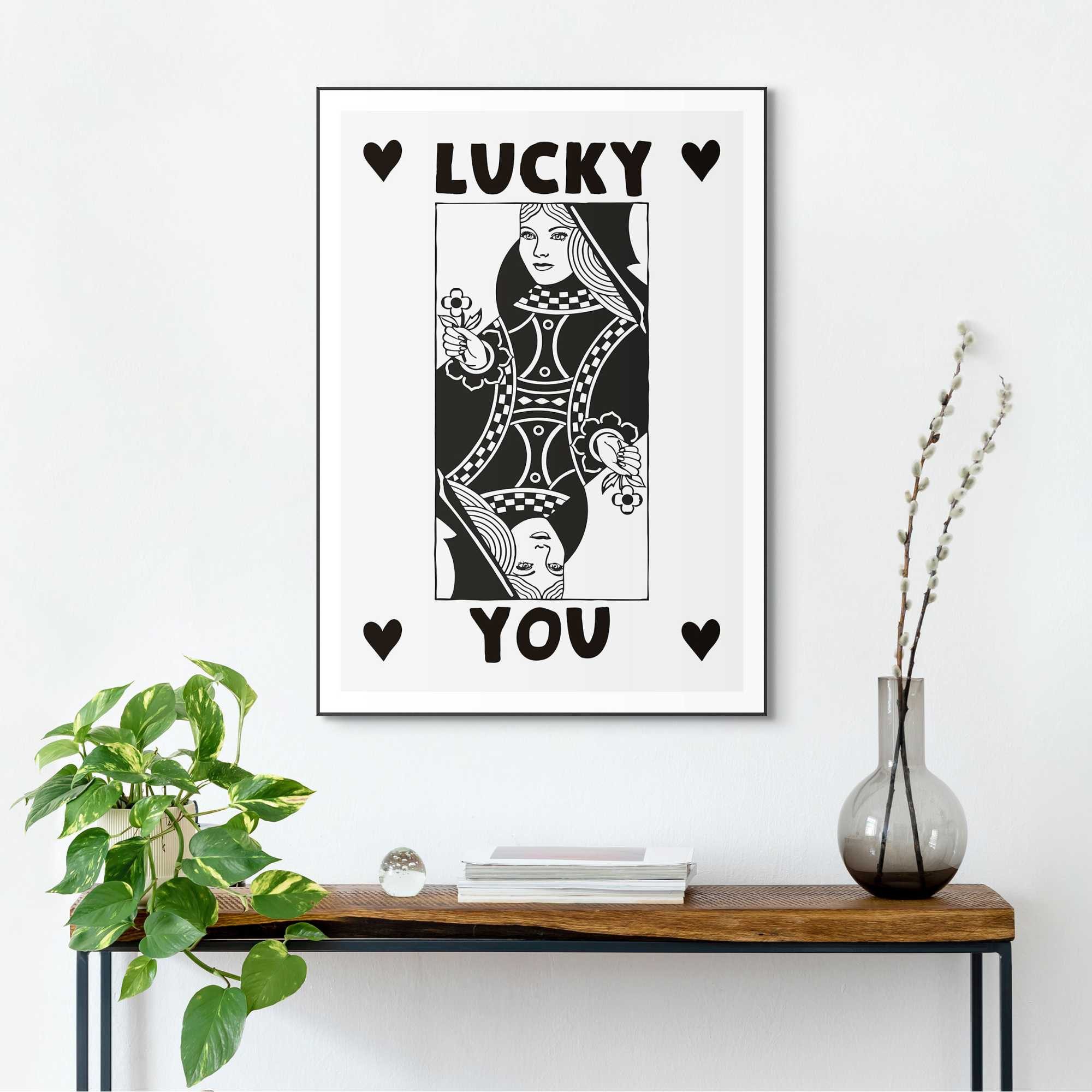 Reinders! Artprint met lijst Lucky You schilderijen zwart