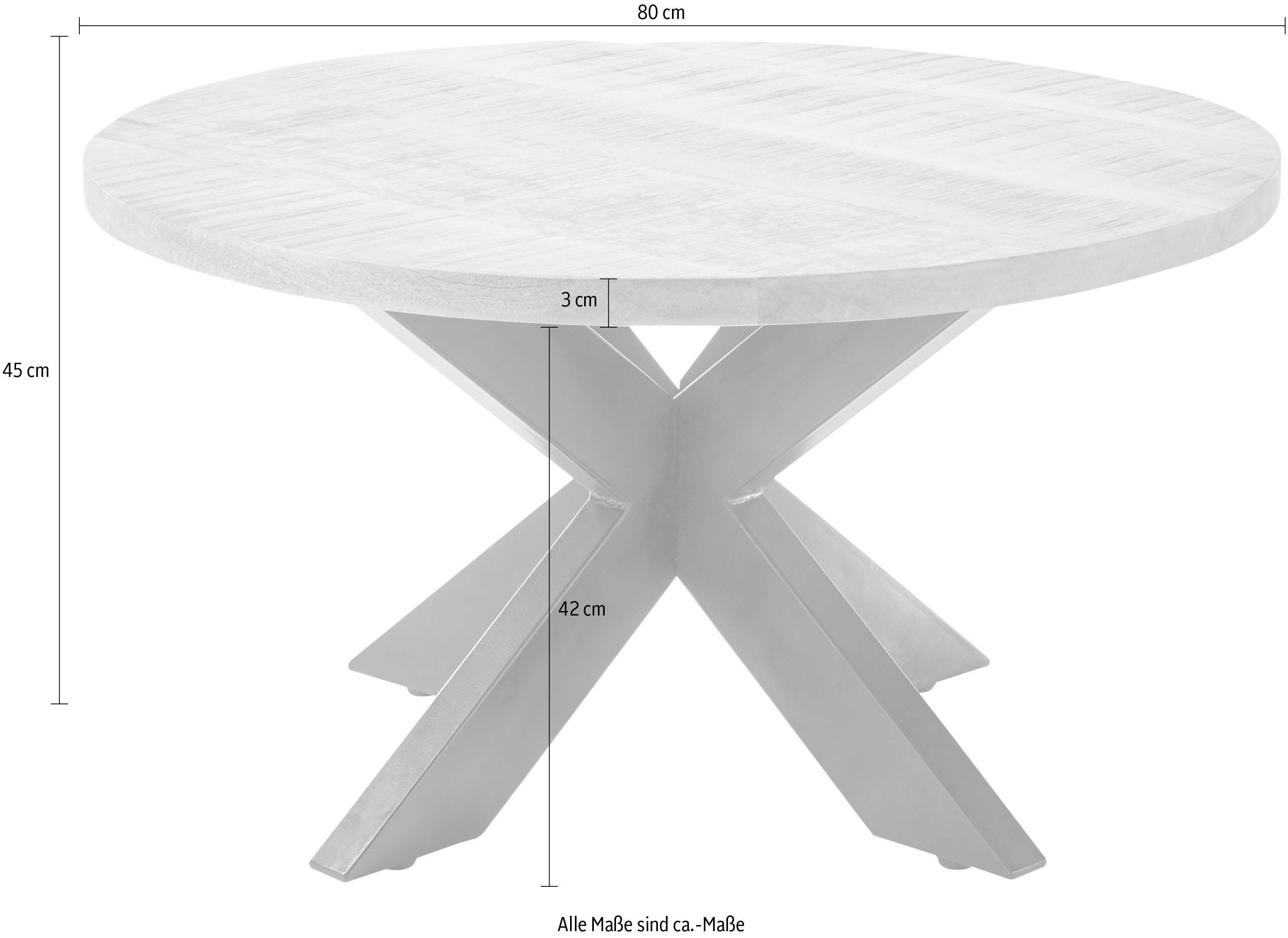 Stolkom Salontafel Ace rond, tafel in massief mango