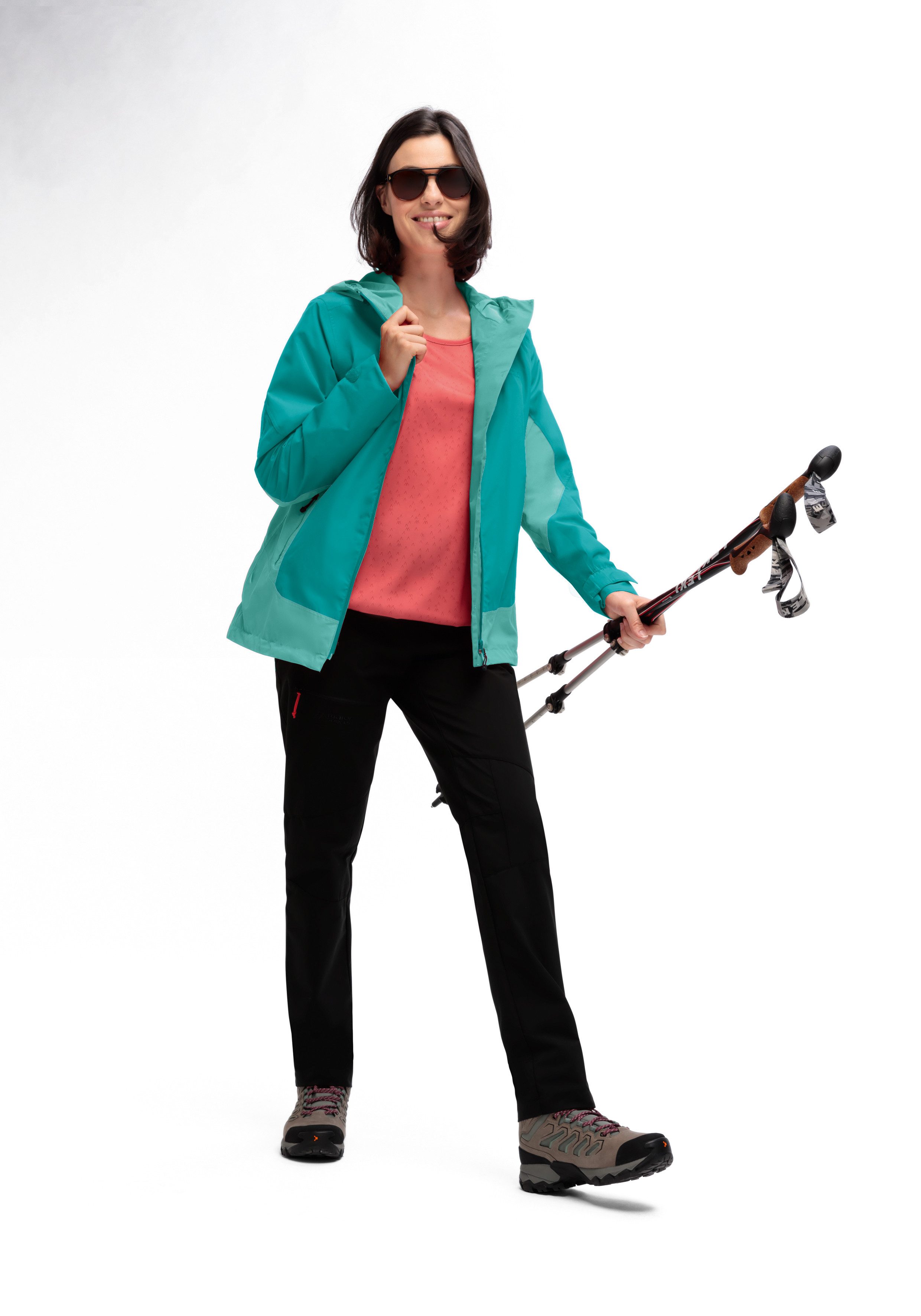 Maier Sports Outdoorjack Brocken W Dames jacke waterdicht, functionele jas met 2 buitenzakken + binnenzak