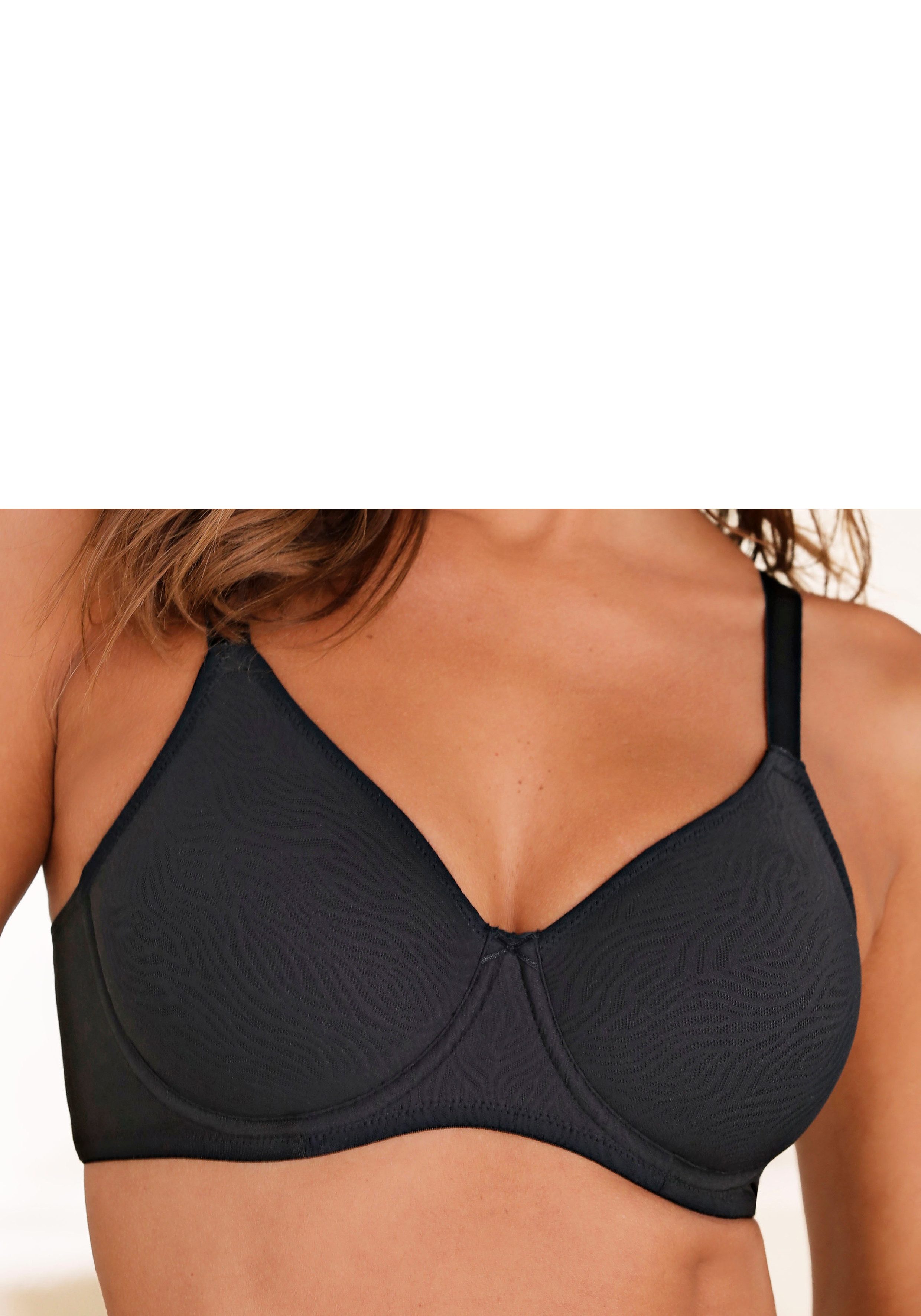 Nuance Minimizer-bh met beugel van gedessineerde jacquard en zachte tricot