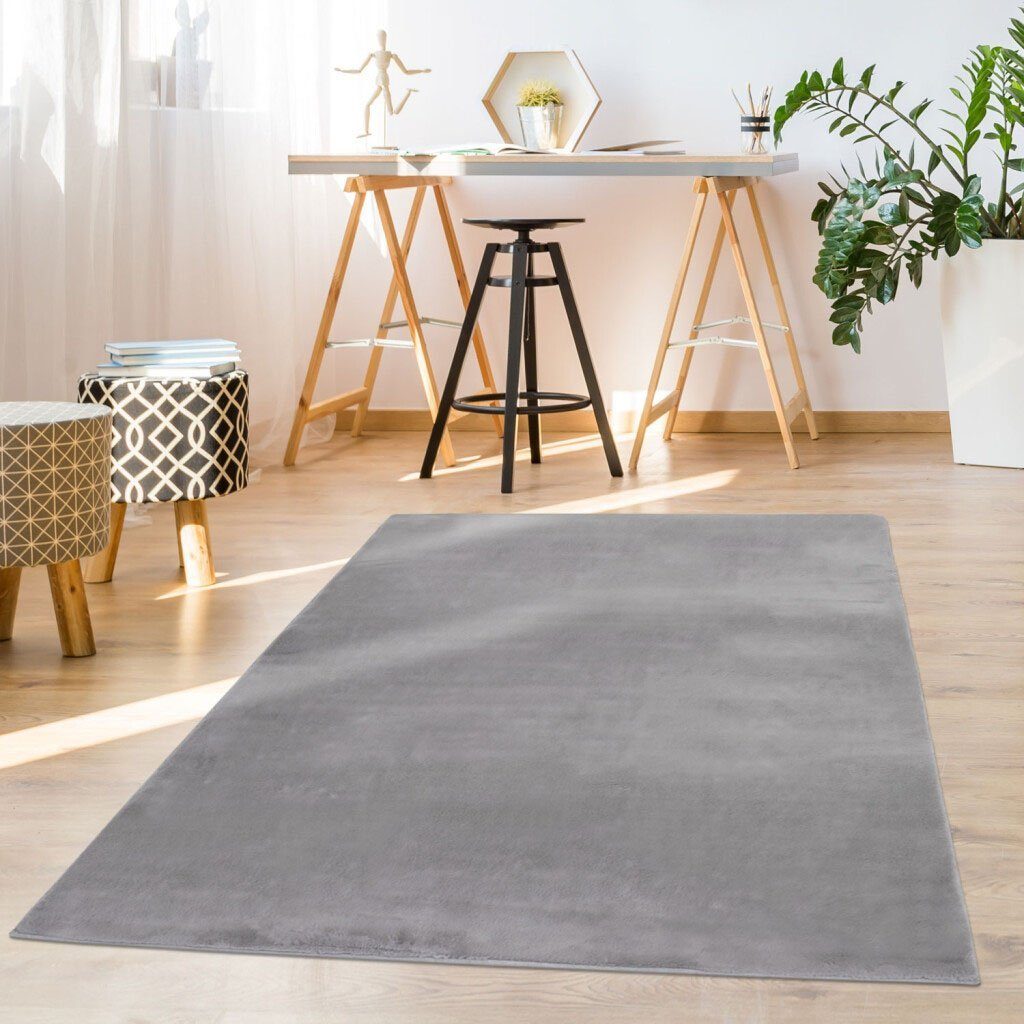Carpet City Hoogpolig vloerkleed TOPIA400 bijzonder zacht door polyester, unikleurig, ideaal voor woonkamer & slaapkamer