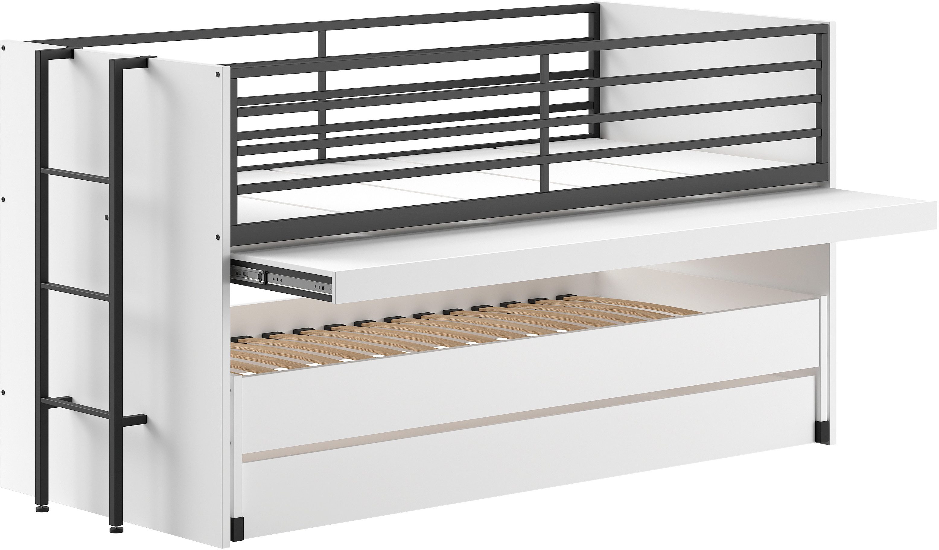 Home affaire Stapelbed voor kleine ruimtes, 2 ligplaatsen, bedlade, inclusief bureau, decor
