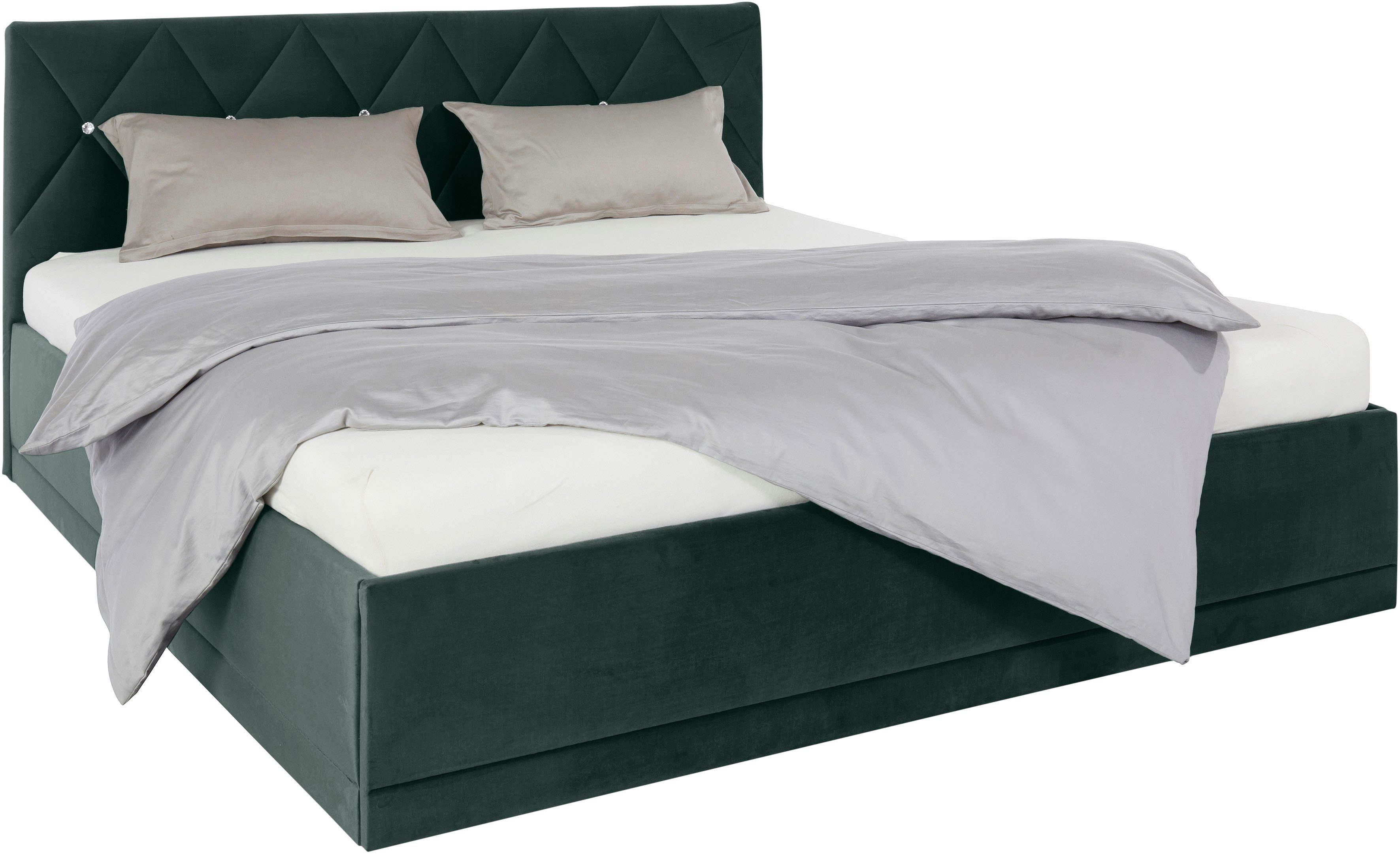 Westfalia Polsterbetten Gestoffeerd bed ADAMAS ook met bedlade, knoopdetails met stras