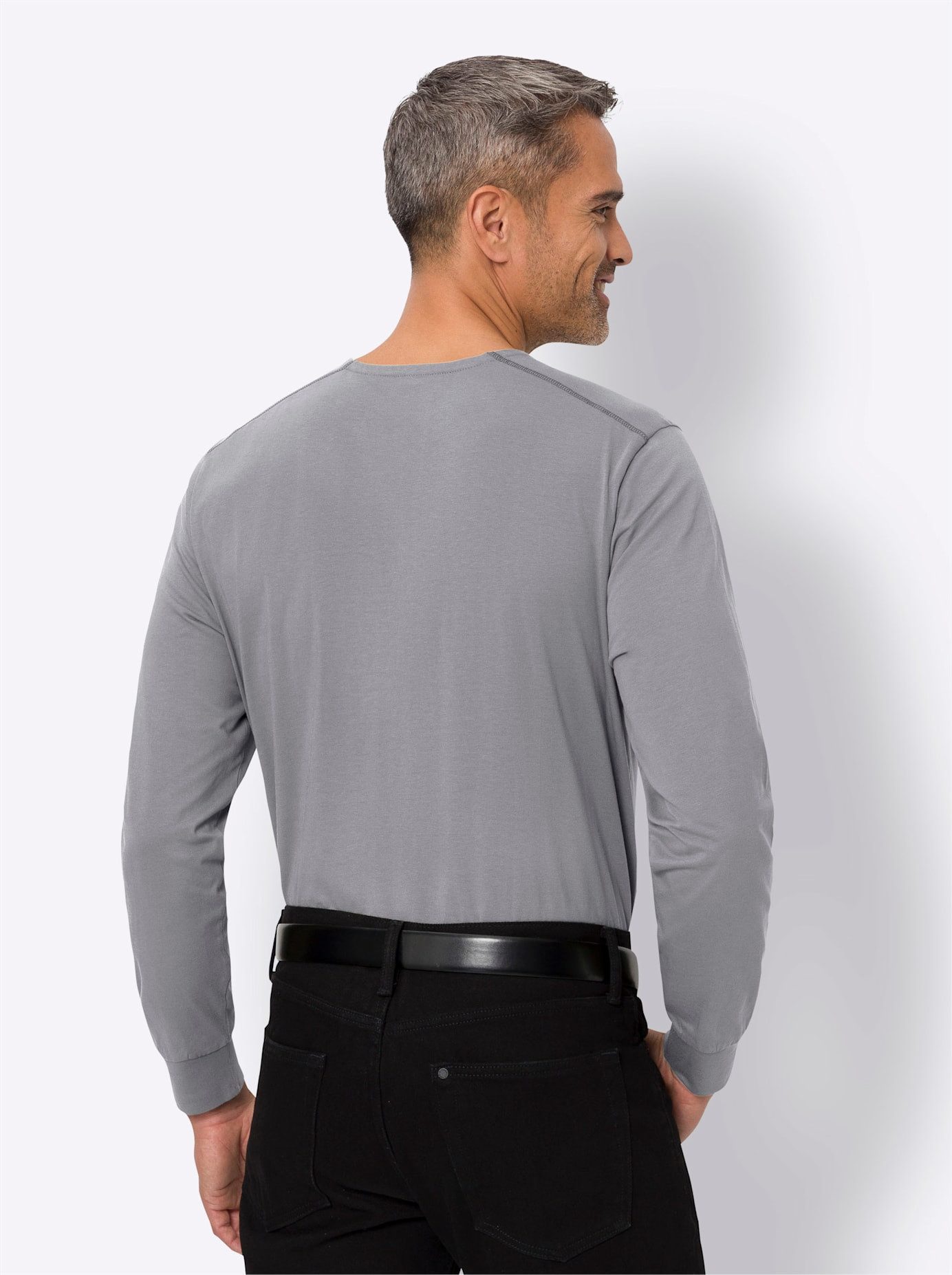Classic Shirt met ronde hals Shirt met lange mouwen (1-delig)