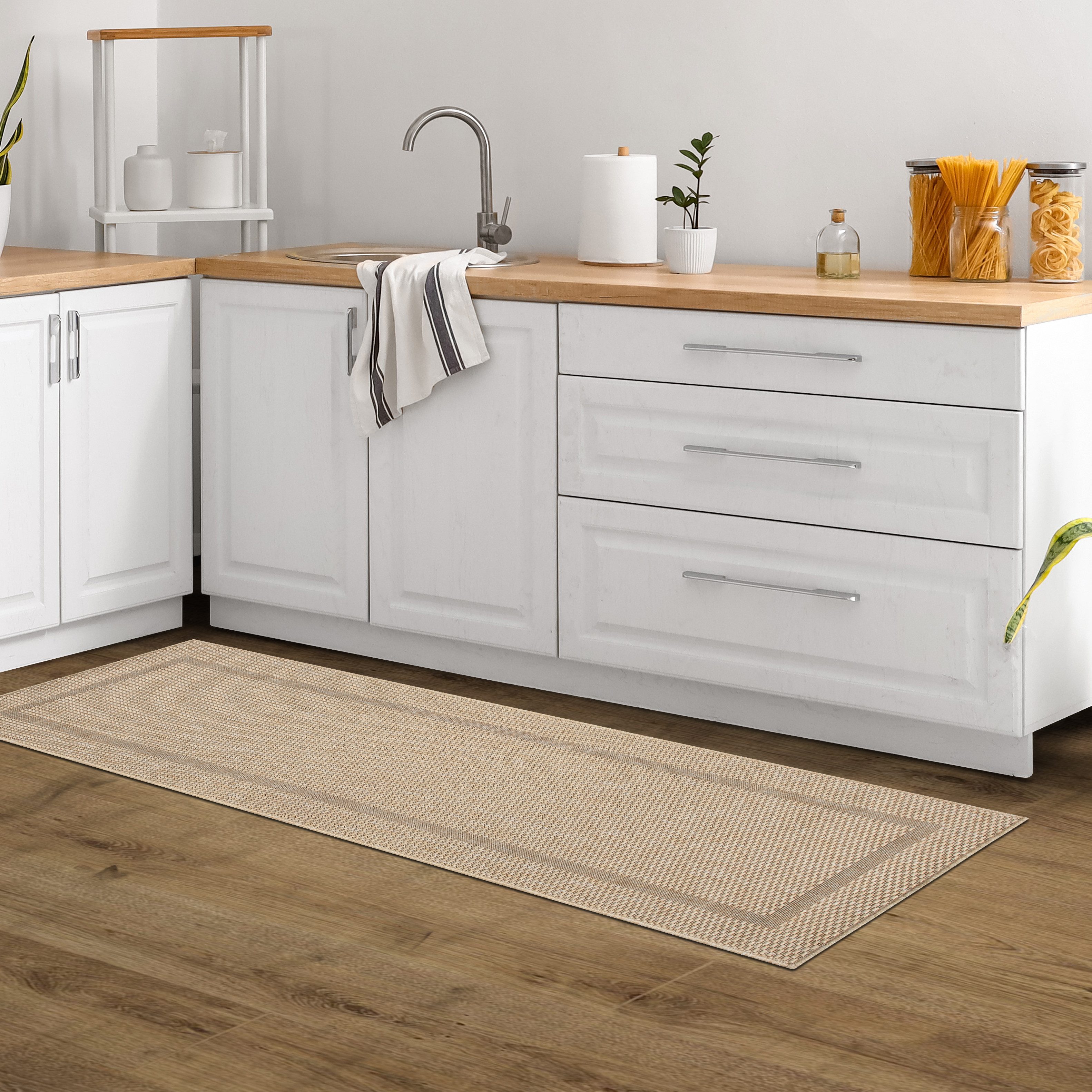 my home Vloerkleed Venetië rand is ook als loper verkrijgbaar Geschikt voor binnen en buiten, sisal-look, weerbestendig & uv-bestendig