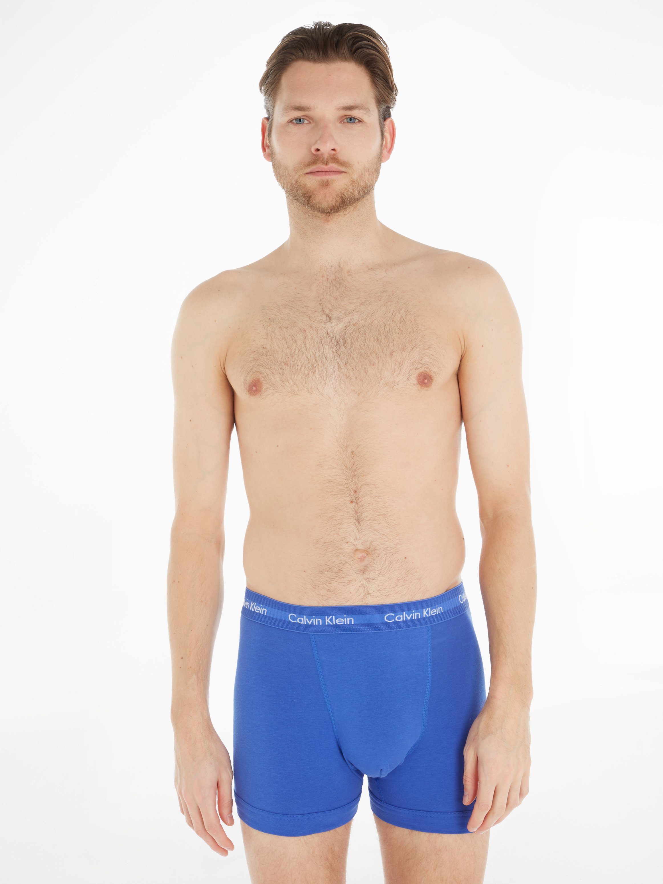 Calvin Klein Trunk CK Trunk 3 PACK in blau tinten met logo-elastische tailleband (3 stuks)