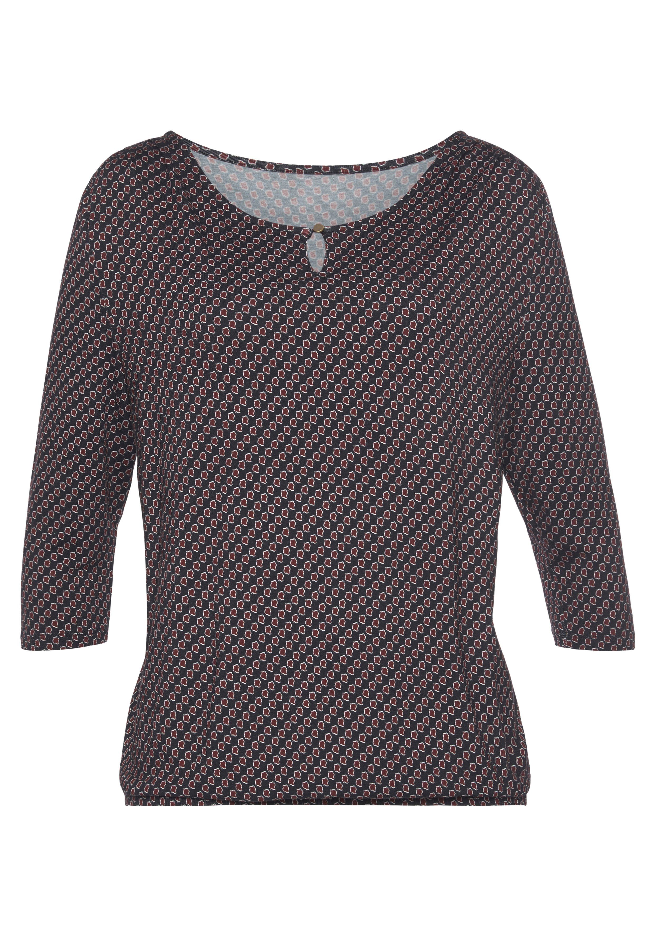 Vivance Shirt met ronde hals Met goudkleurige sierknop bij de hals