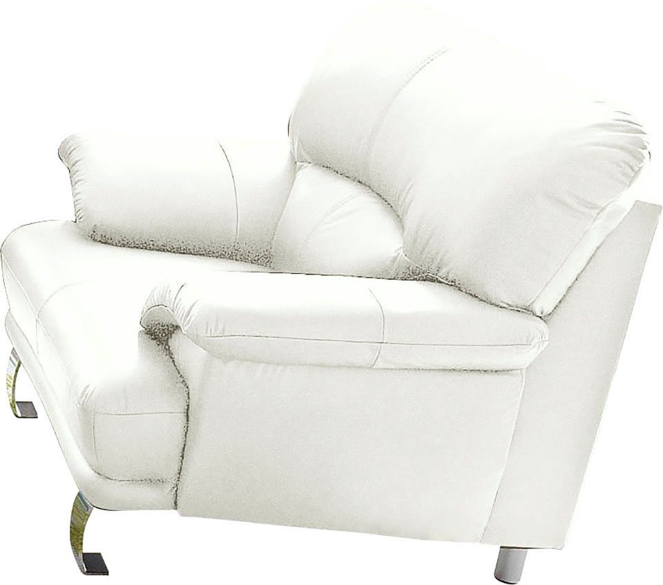 TRENDMANUFAKTUR Fauteuil Cecilia, loungestoel in Italiaans design, hoog zitcomfort comfortabele armleuningen en rugverwerking, aantrekkelijke metalen