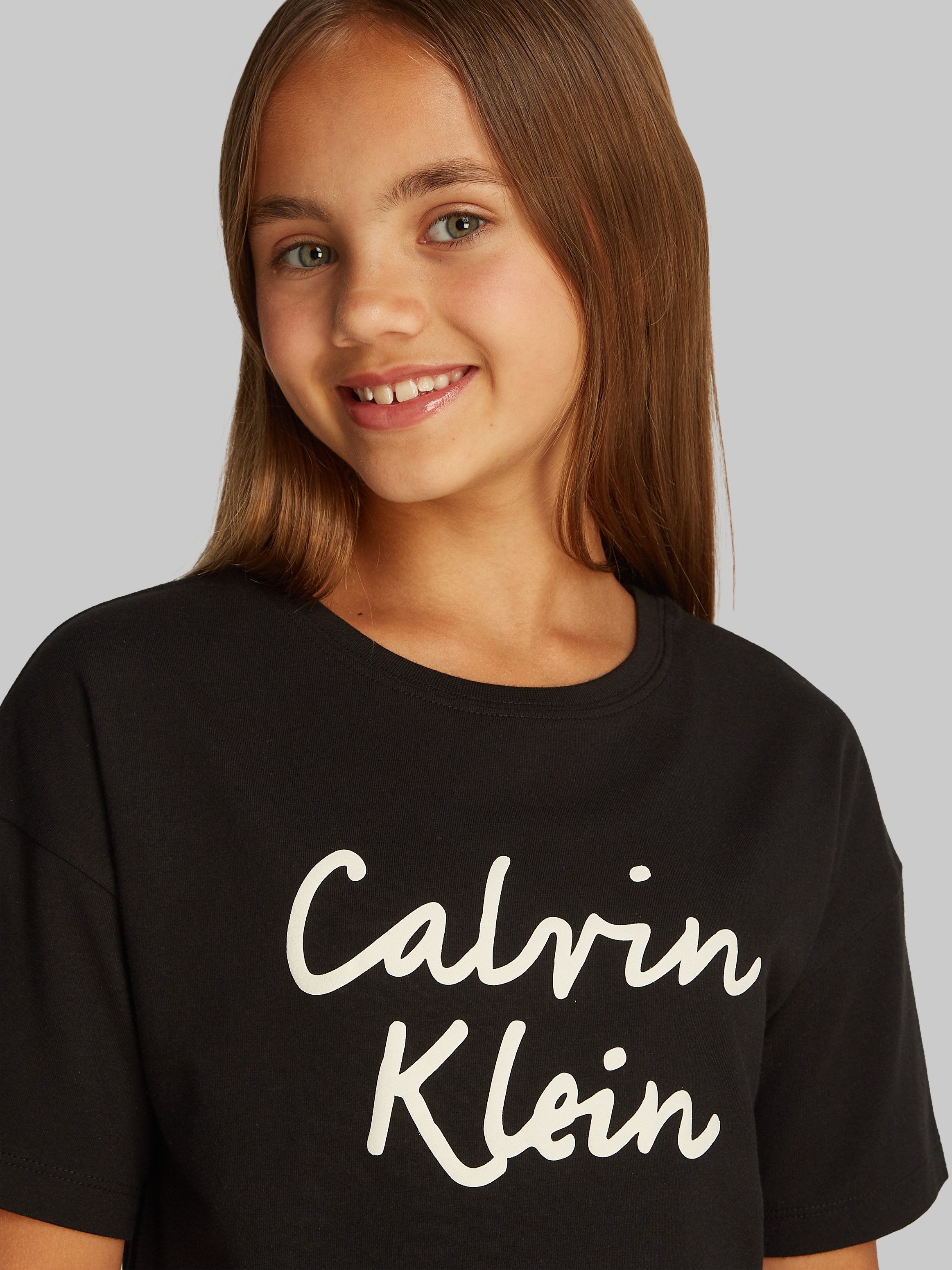 Calvin Klein Jerseyjurk SCRIPT LOGO T-SHIRT DRESS
