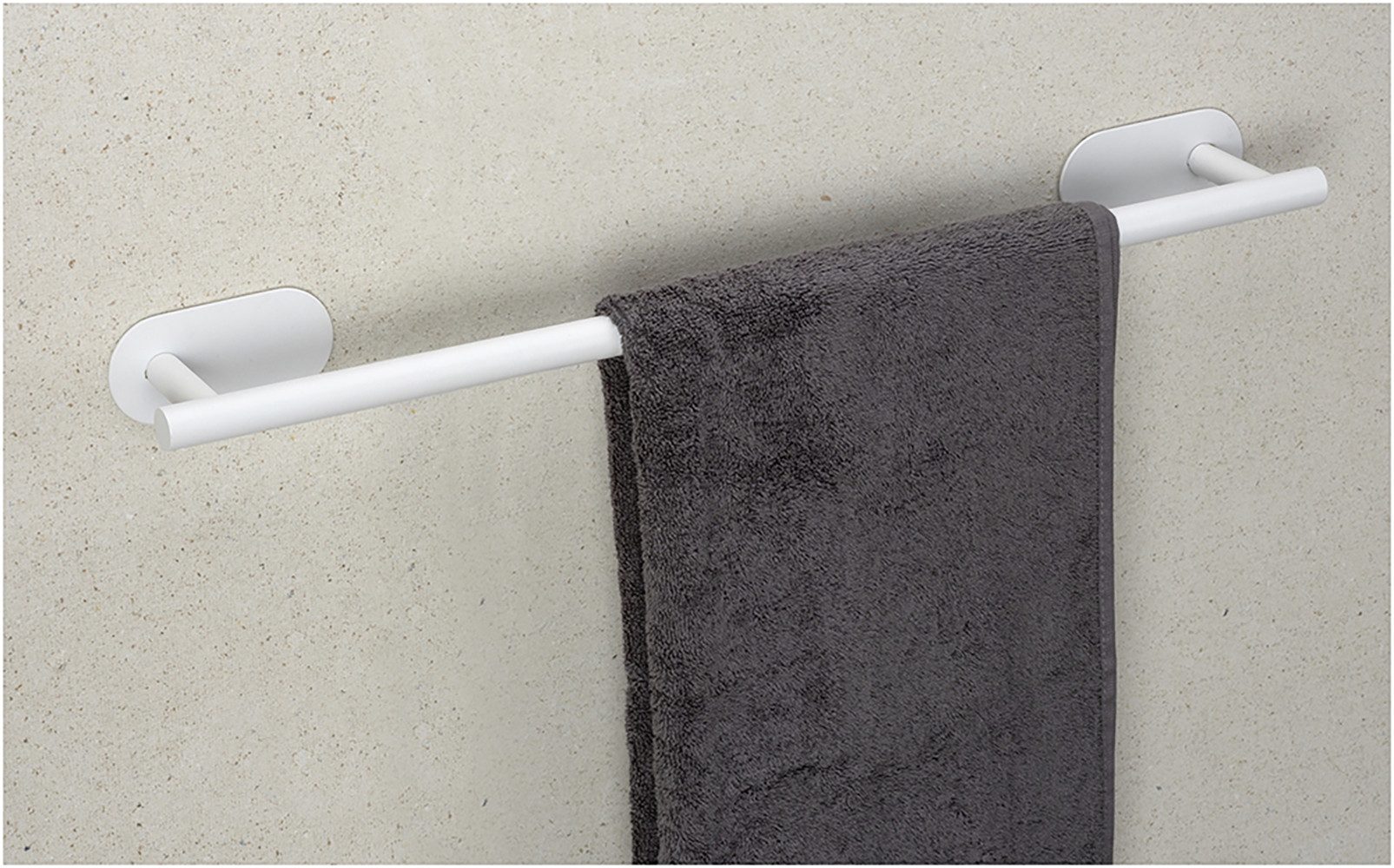 WENKO Handdoekstang Turbo-Loc® model Uno Orea van roestvrij staal, bevestiging zonder boren, 60 cm