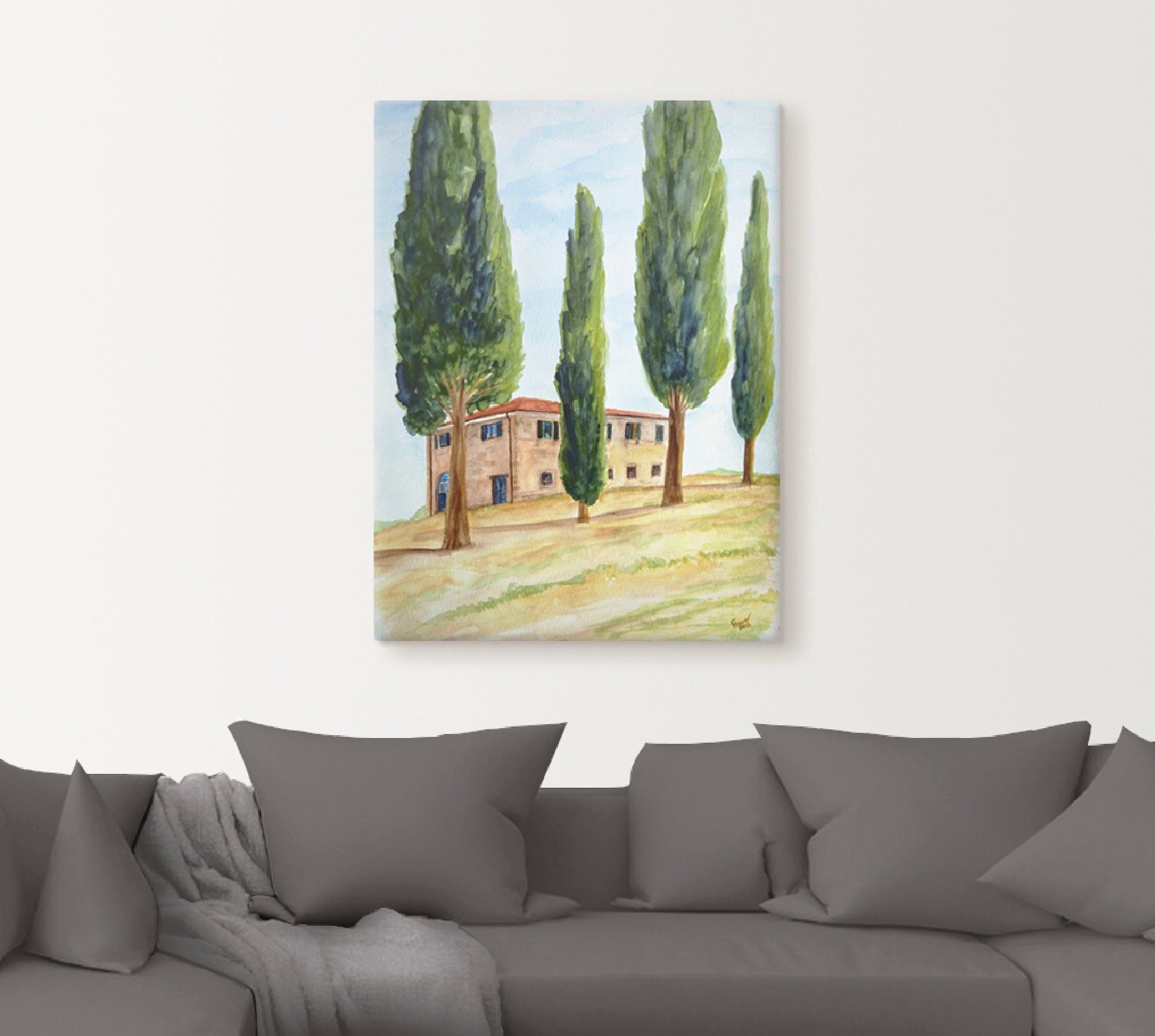 Artland Artprint Landhuis in de Toscane als artprint op linnen, muursticker of poster in verschillende maten