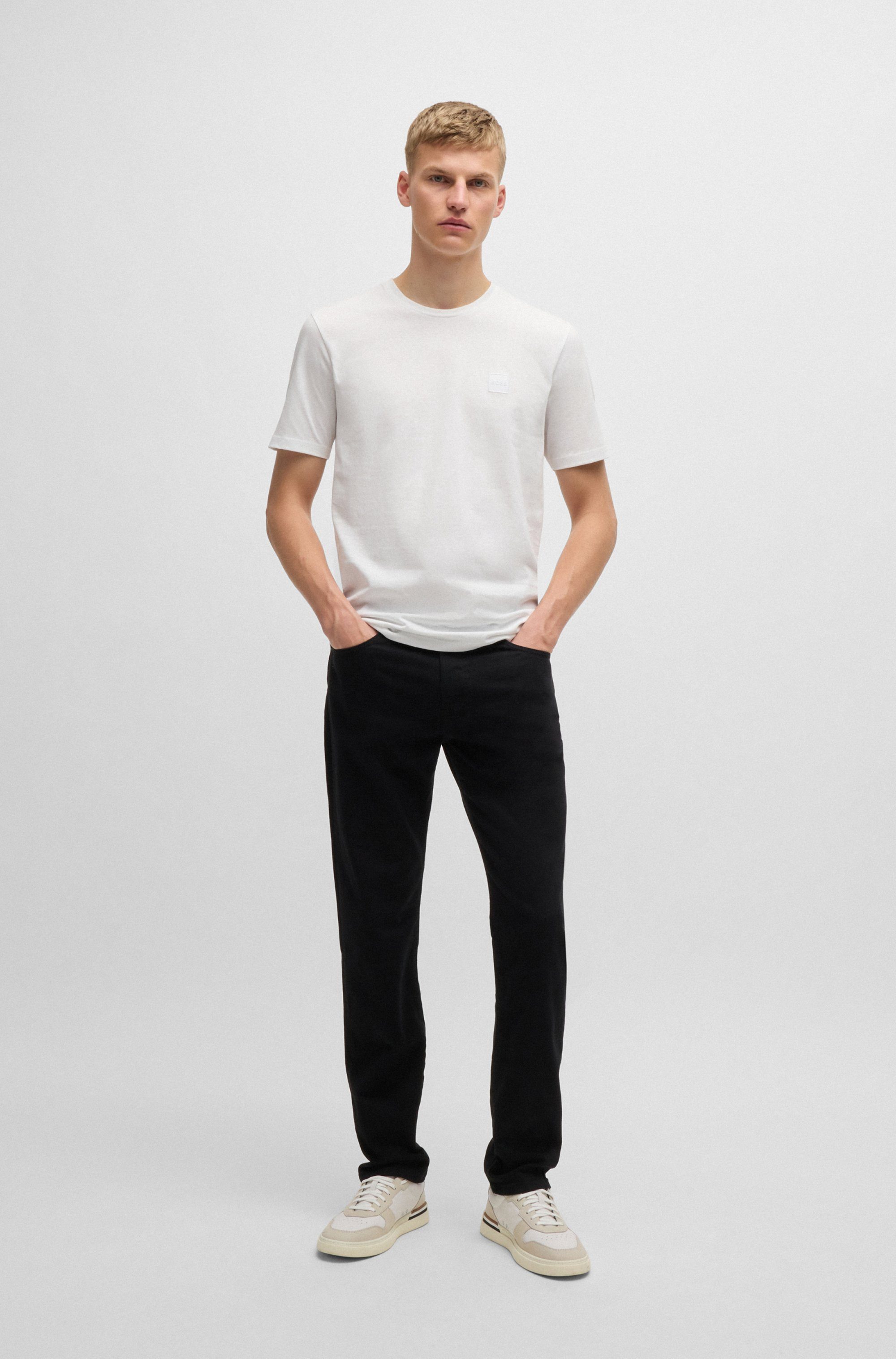 Boss Orange T-shirt Tales met boss-borduursel op de borst