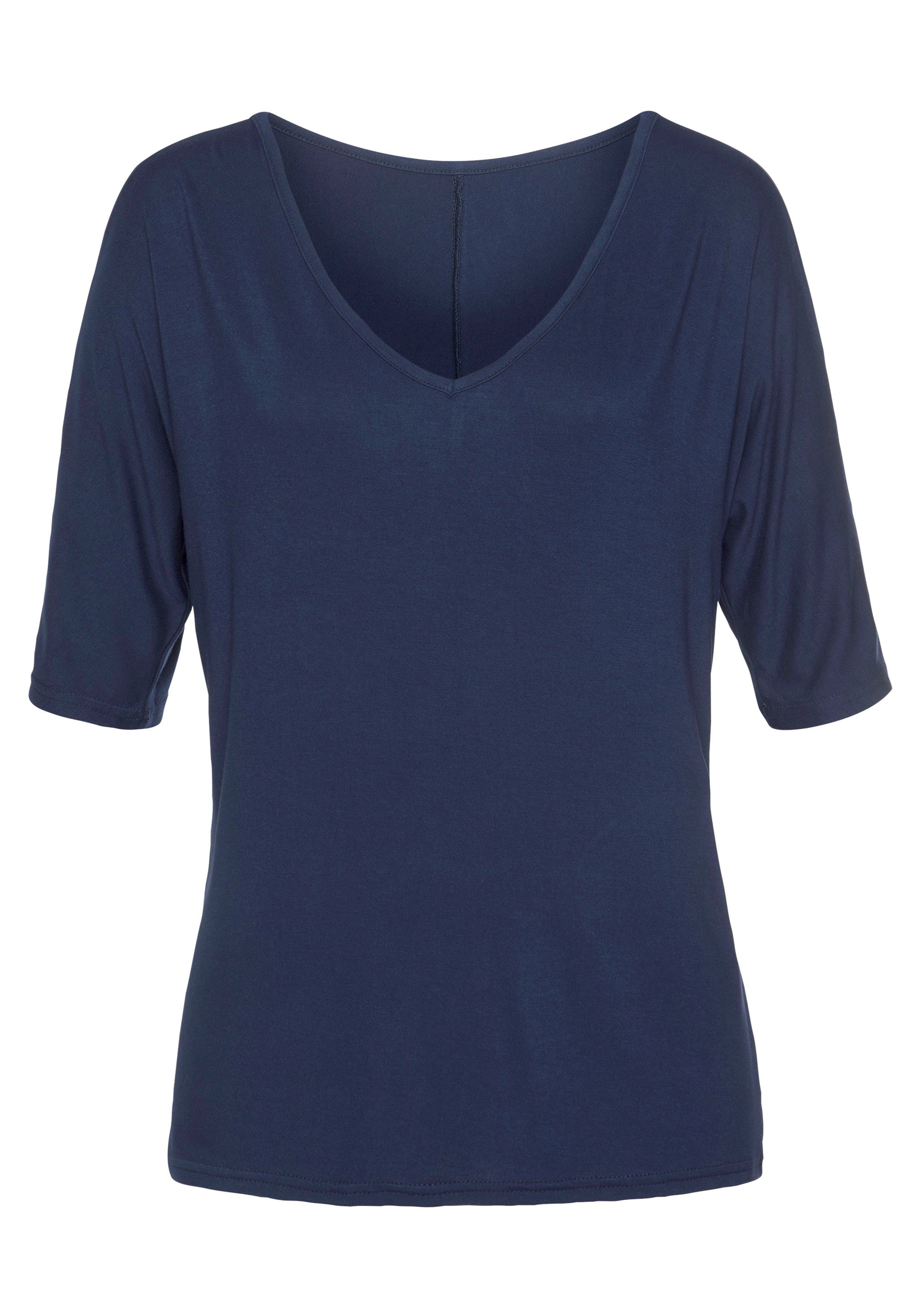 Vivance T-shirt met cut-outs bij de mouwen, shirt met korte mouwen en v-hals, casual