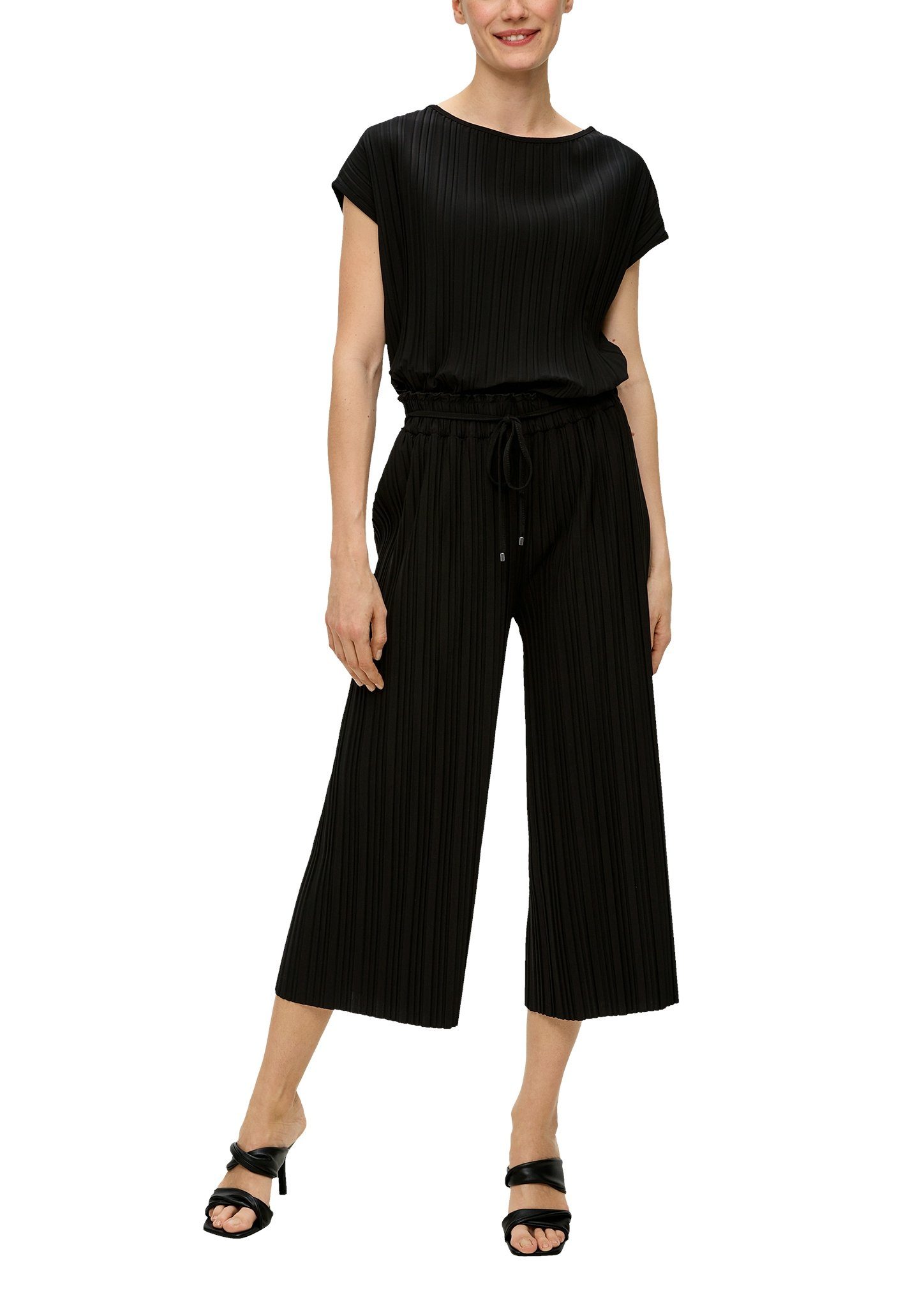 s.Oliver BLACK LABEL Shirt met ronde hals met plisséplooien