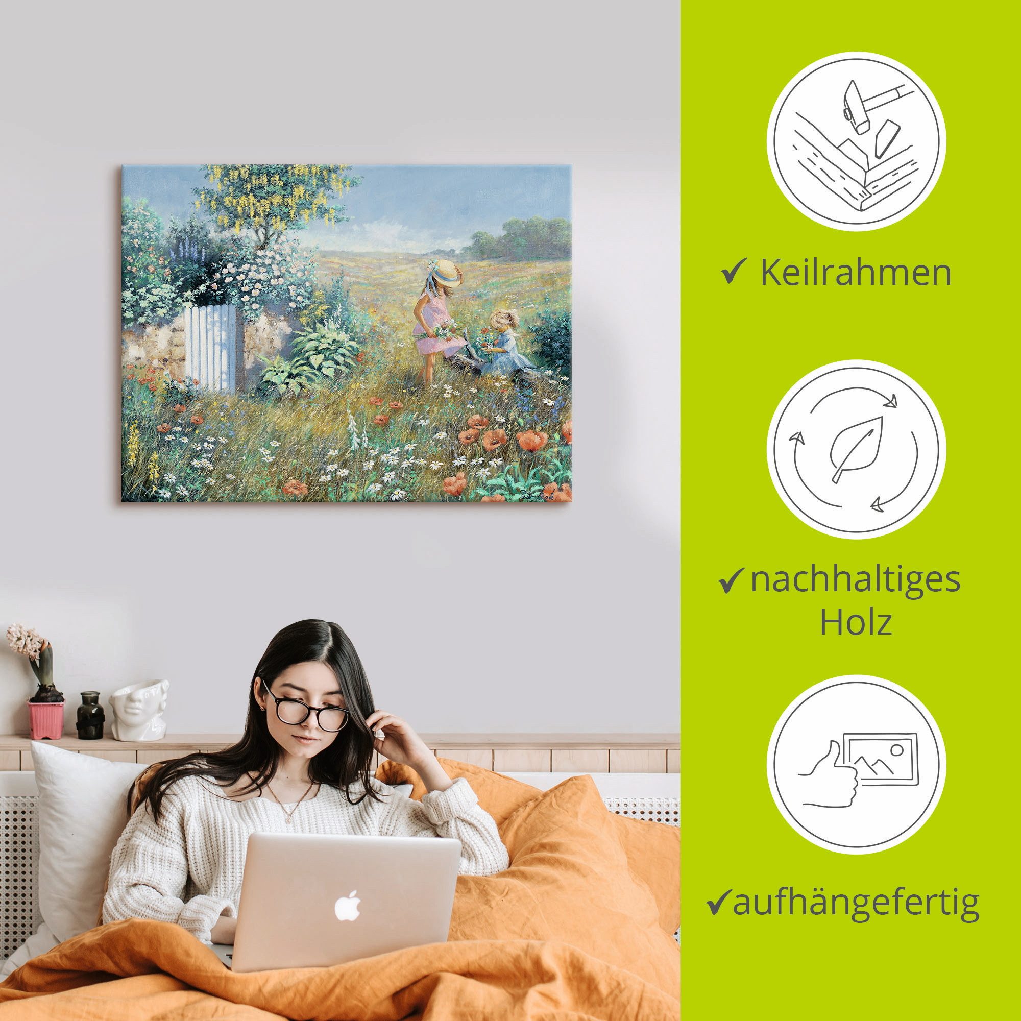 Artland Artprint Buiten de tuin als artprint op linnen, poster, muursticker in verschillende maten
