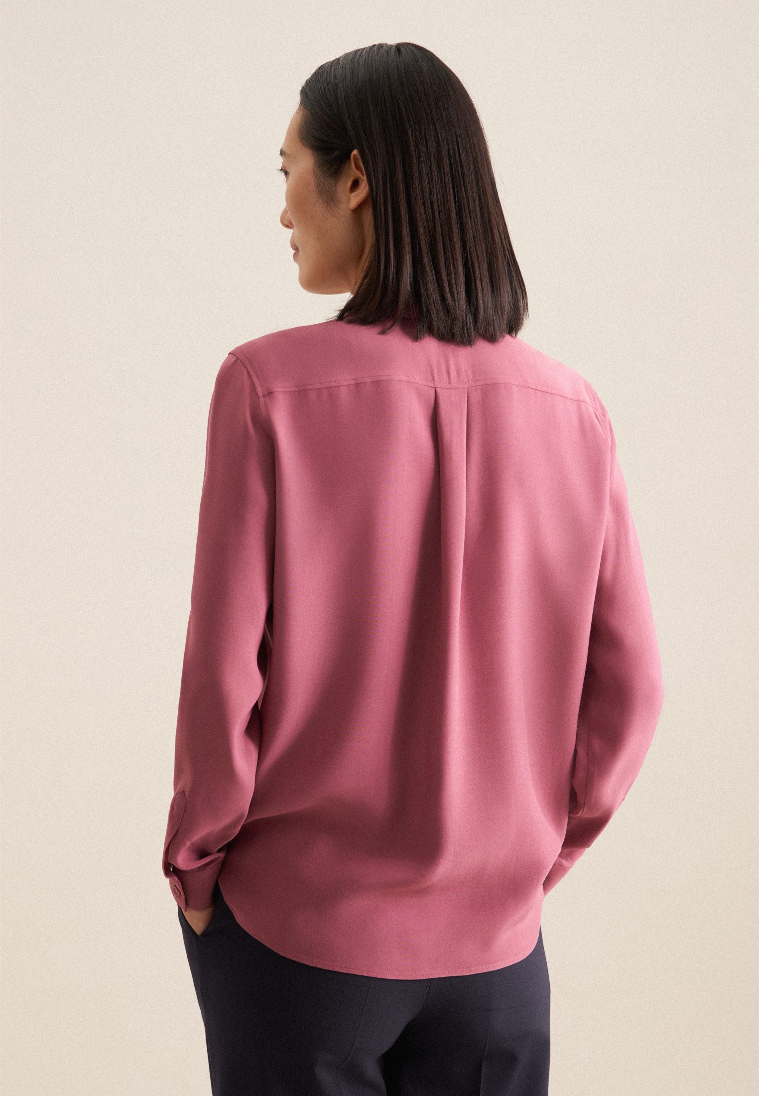 seidensticker Overhemdblouse Lange mouwen kraag uni