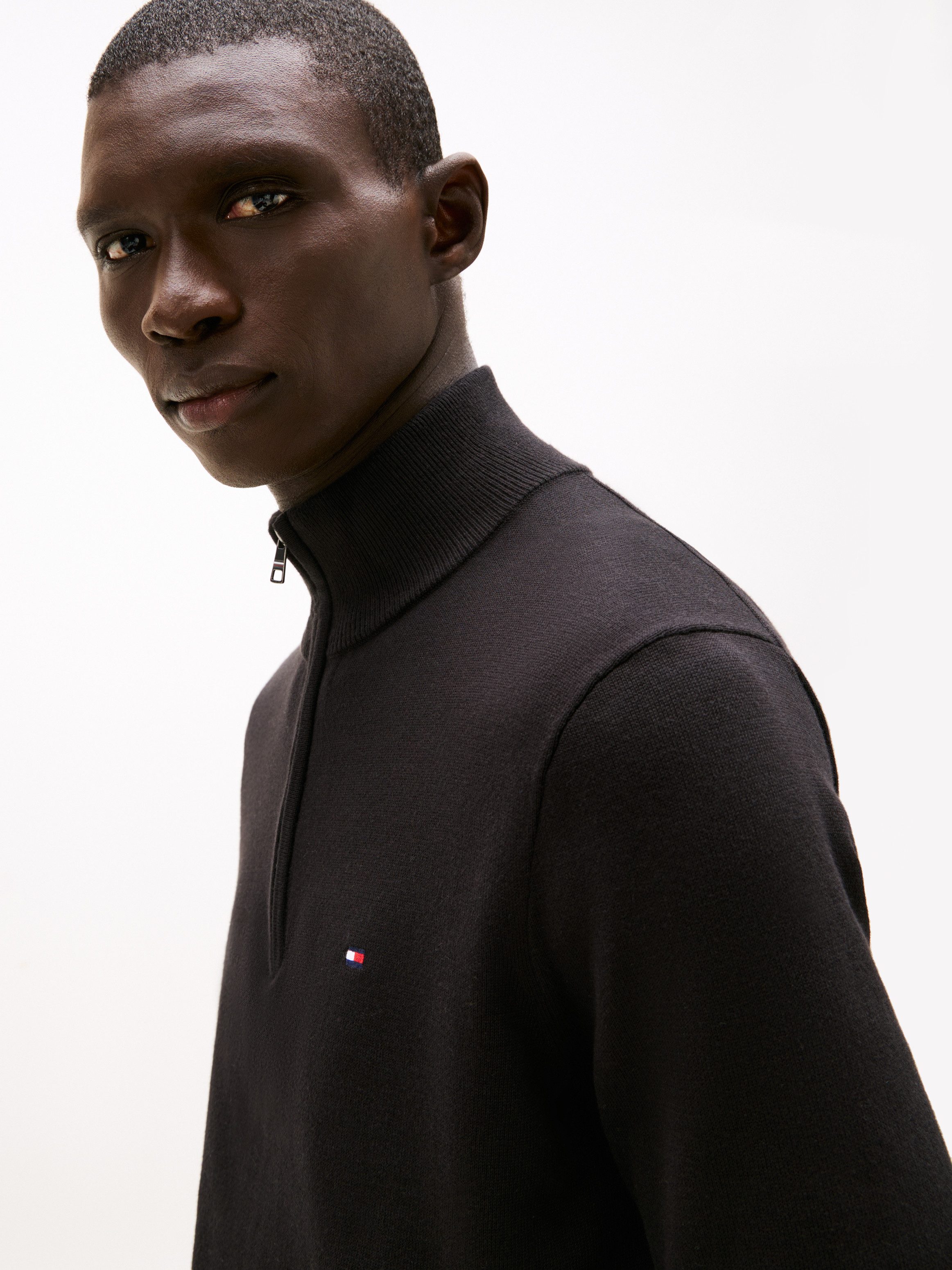 Tommy Hilfiger Schipperstrui ESSENTIAL COTTON ZIP MOCK