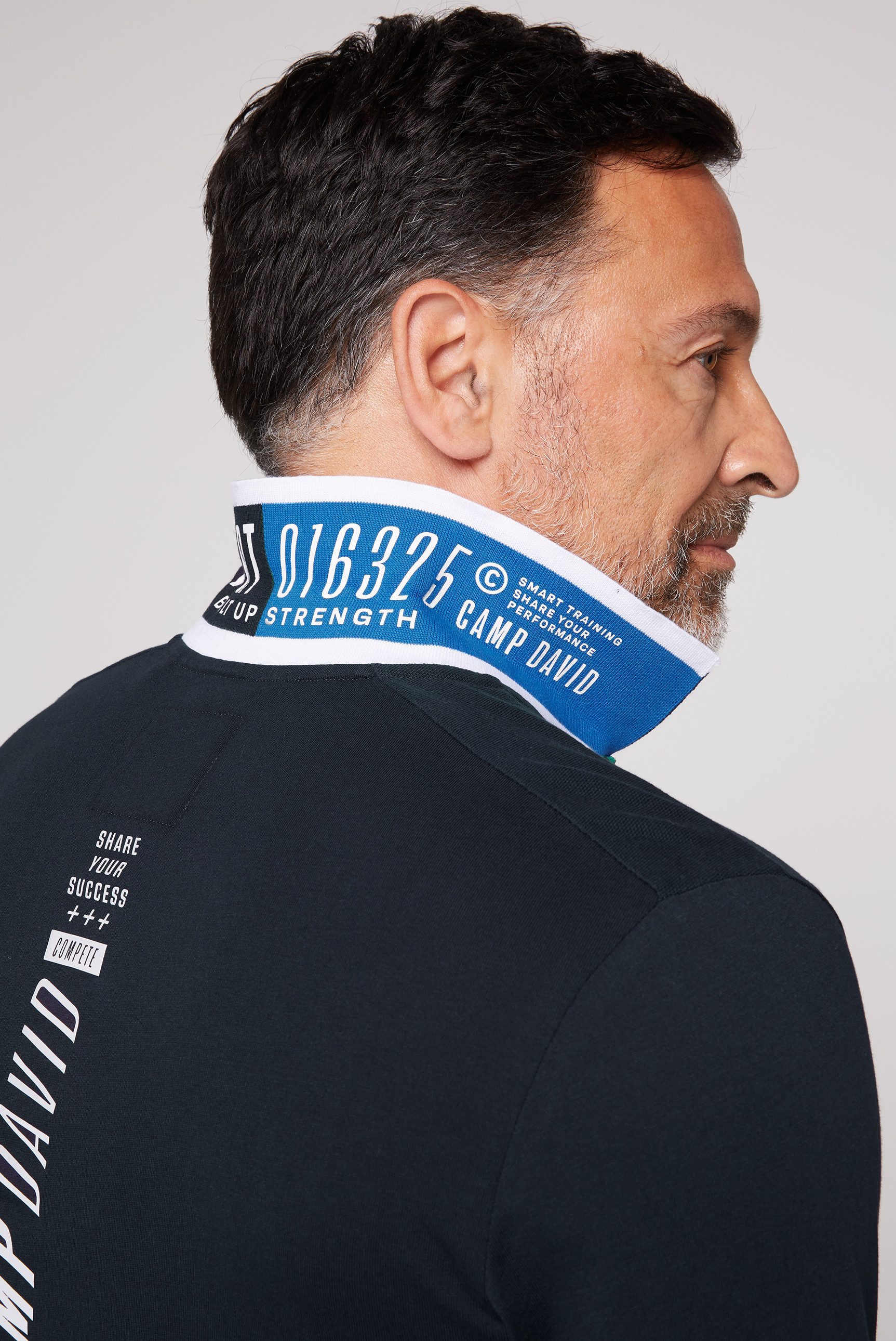 CAMP DAVID Poloshirt met contrasterende details