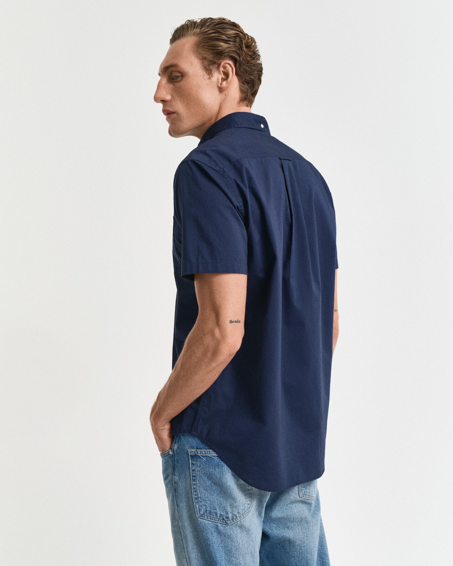 Gant Overhemd met korte mouwen Regular fit poplin overhemd licht slijtvast easy care
