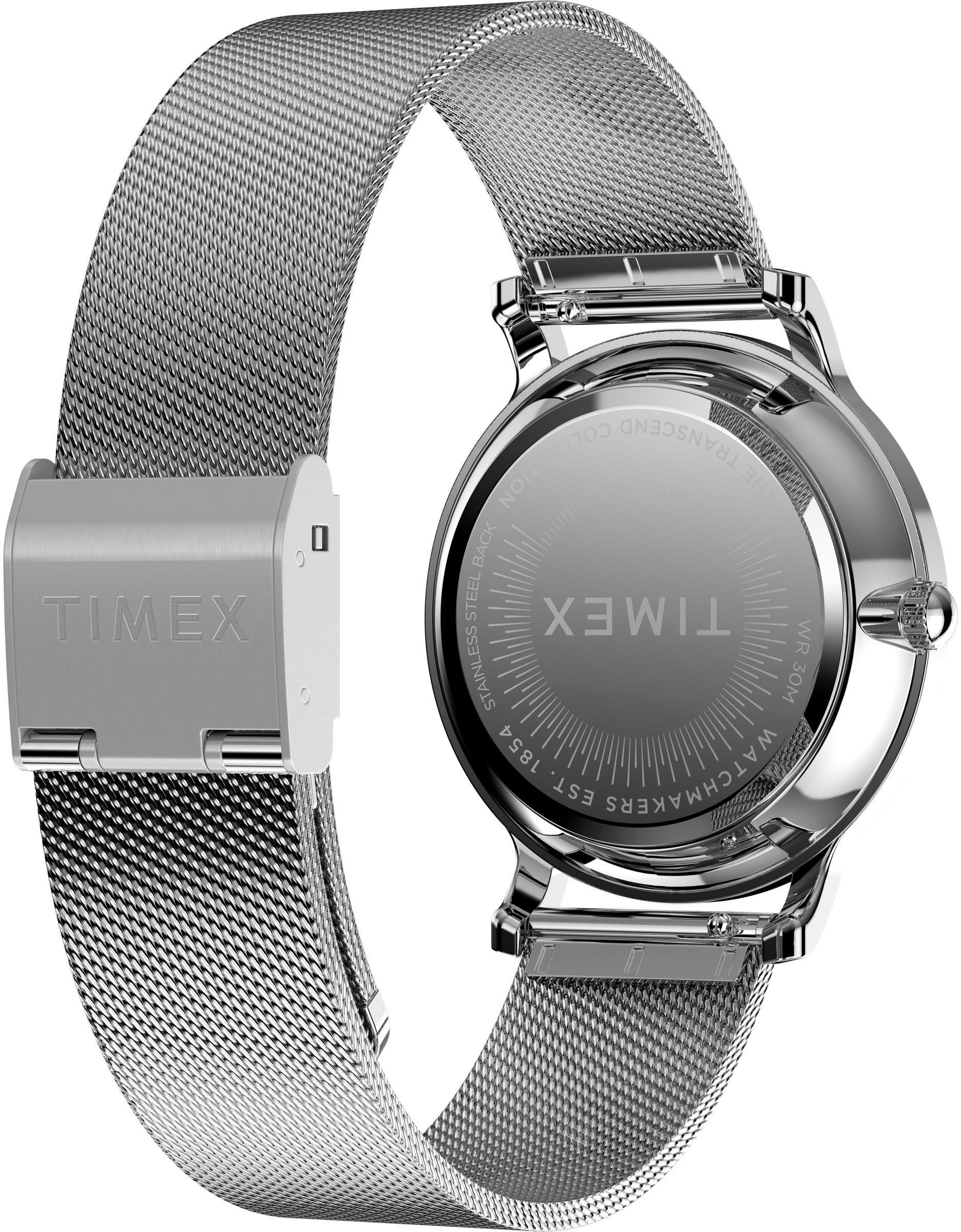 Timex Kwartshorloge Transcend Polshorloge, dameshorloge, roestvrijstalen band, analoog