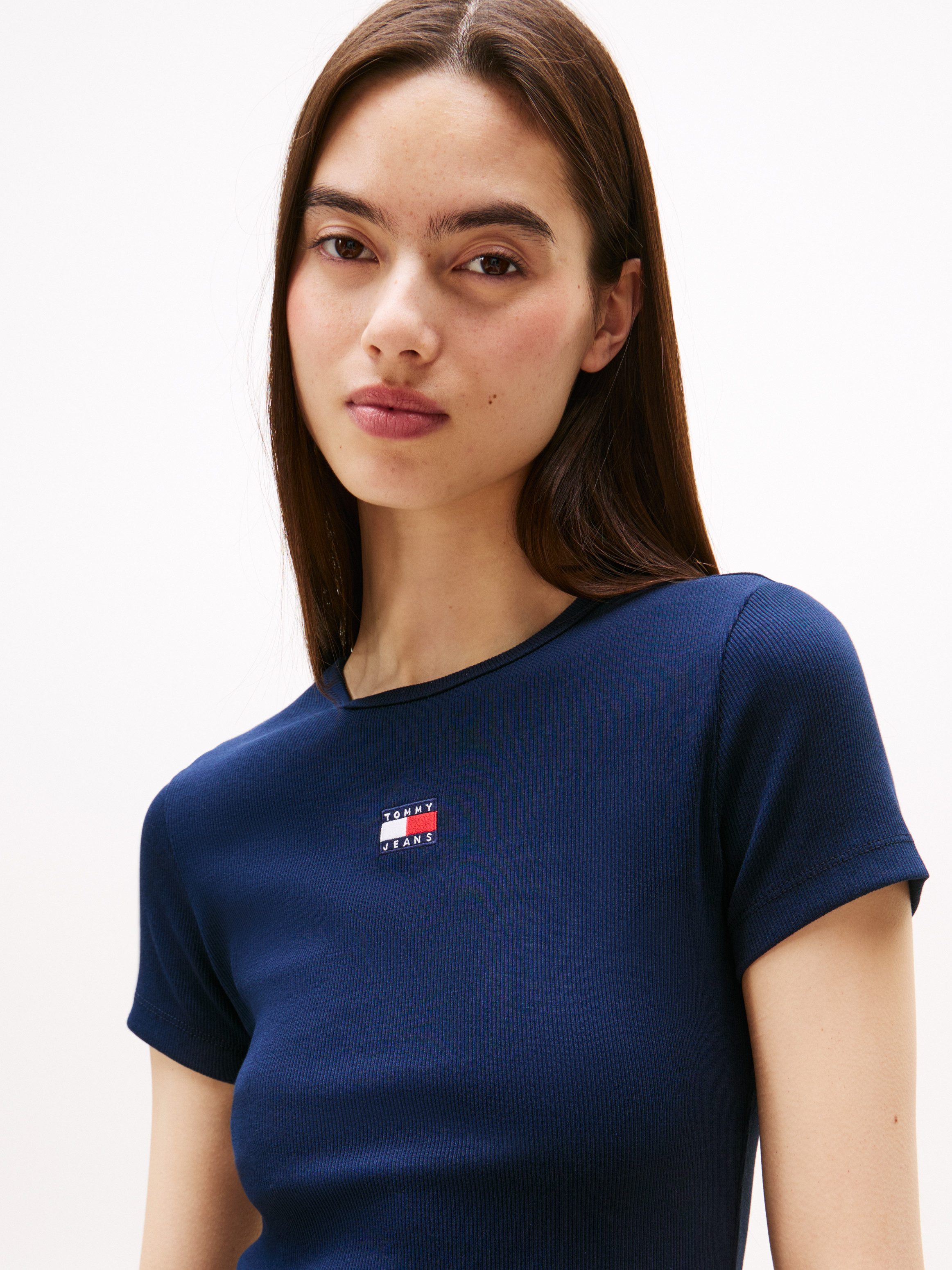 TOMMY JEANS T-shirt TJW SLIM BADGE RIB TEE