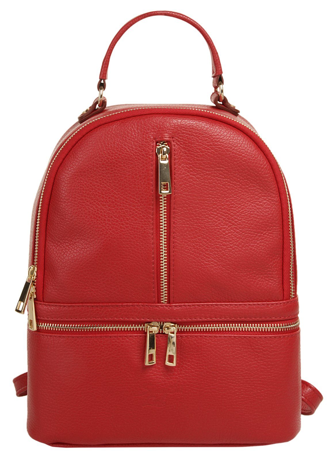 Samantha Look Rugzak echt leer, made in italy dames rugzakken maat onesize rood