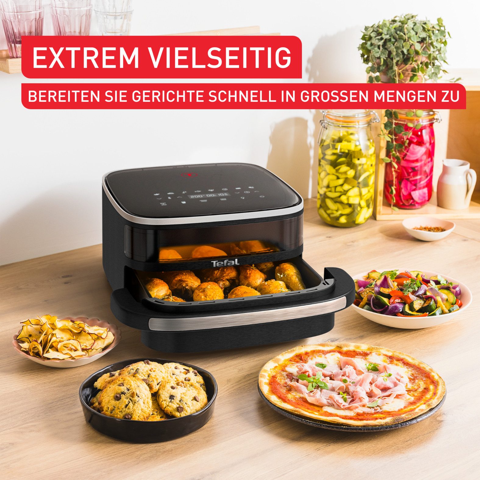 Tefal Airfryer FW4018 Easy Fry XL Surface met pizzabakfunctie