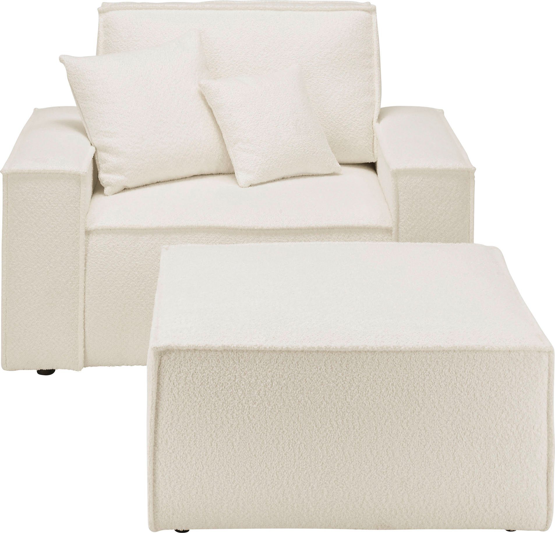 andas Loveseat Finnley Loveseat en hocker als set, passend bij de bekleding-serie Finnley (2-delig)