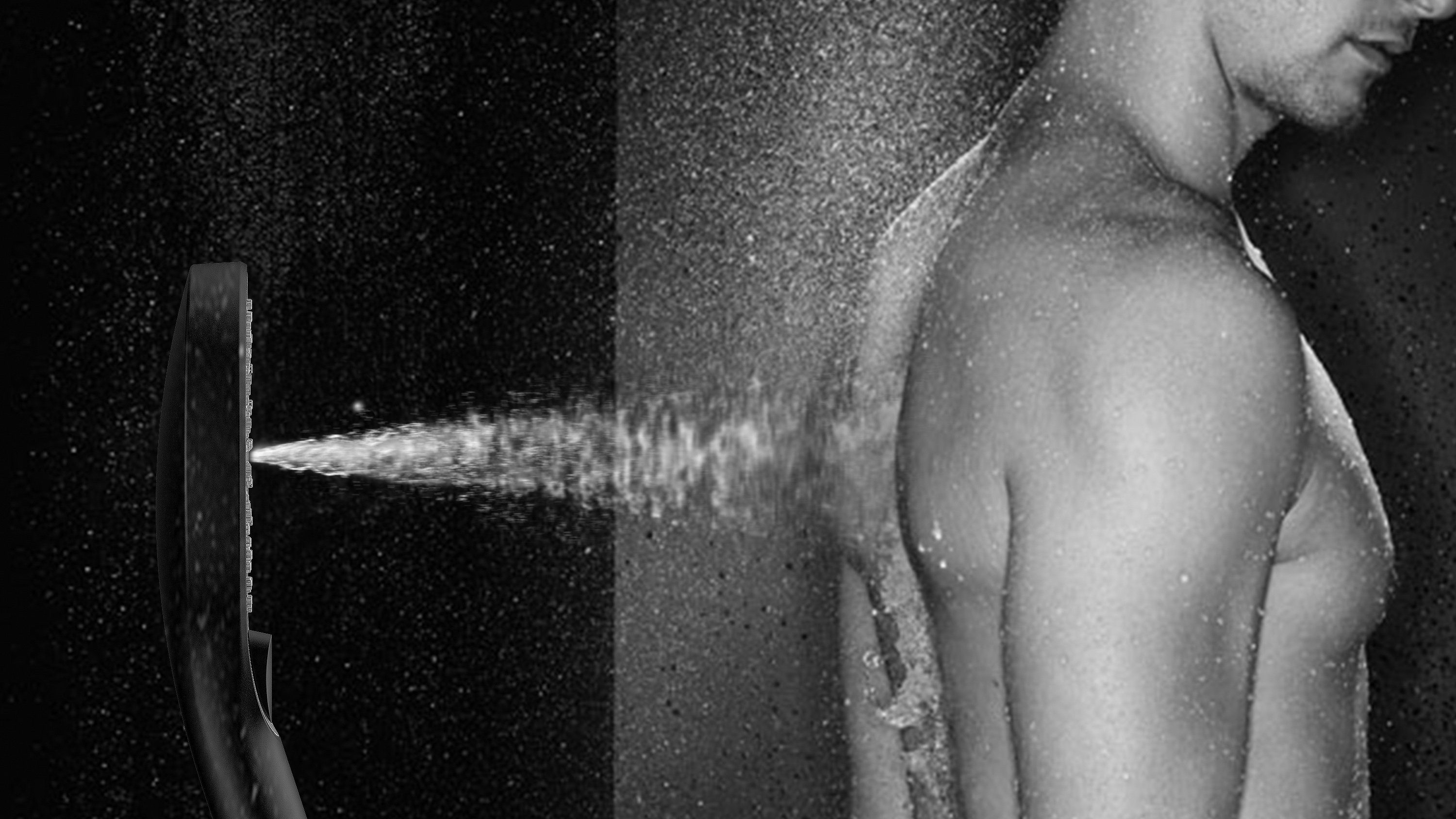WENKO Handsproeier Ultimate Shower Zwart/grijs, Ø 13 cm (1-delig)