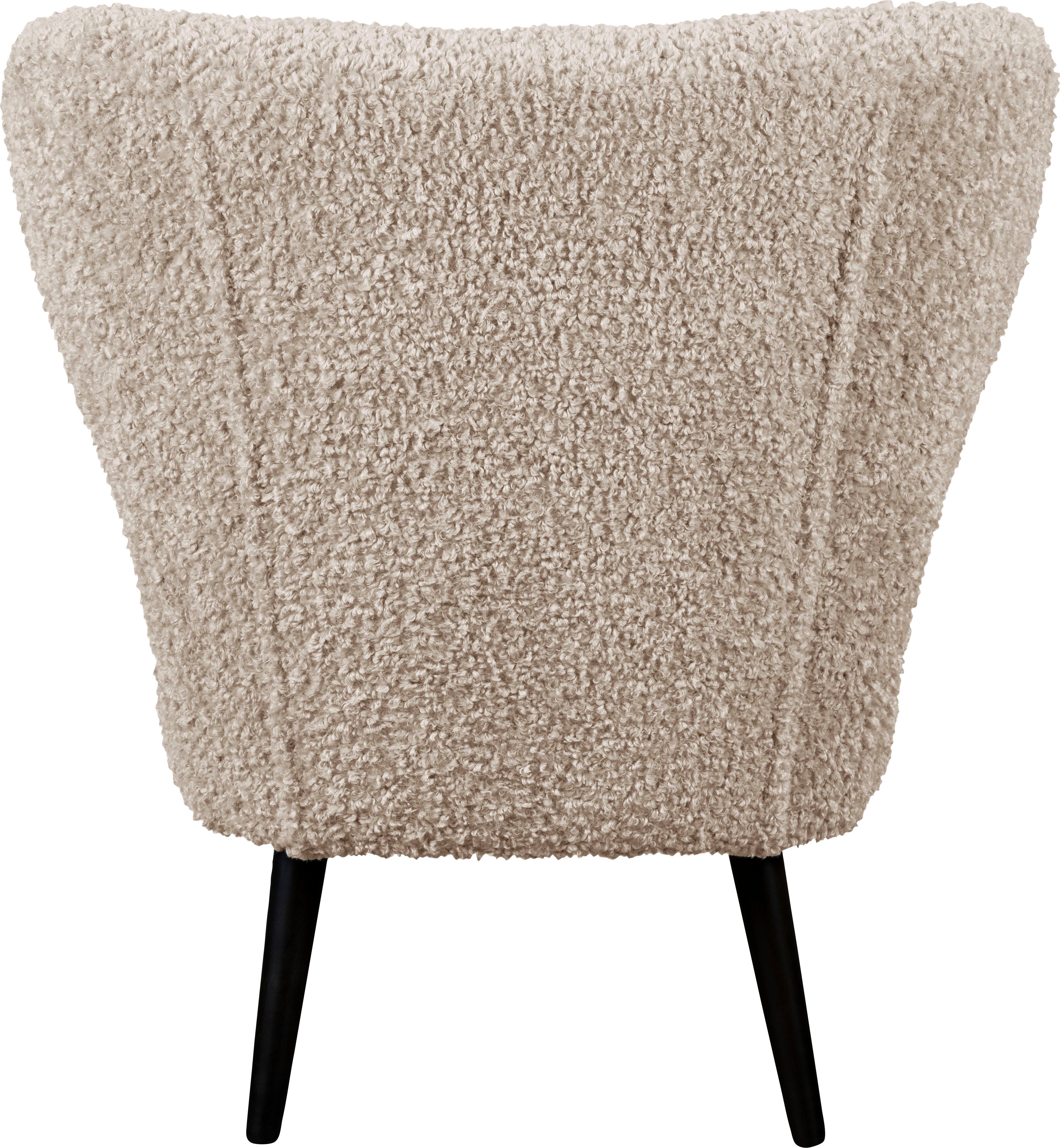 LeGer Home by Lena Gercke Fauteuil Dinah Knoopdetails op de achterkant, naar keuze met of zonder poef/voetenbank