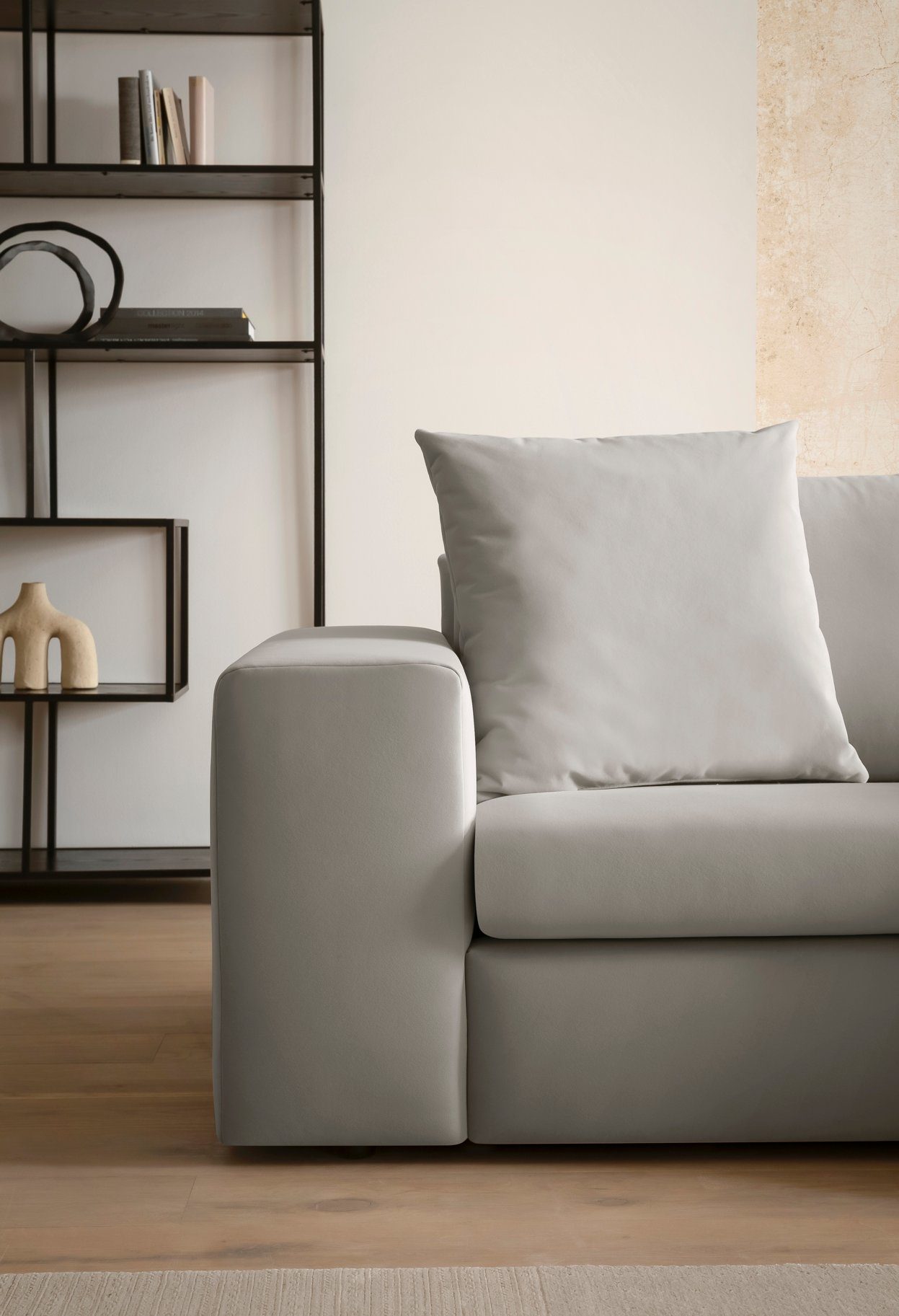 andas 4-zitsbank SLEETLAND XXL in fluweel of vintage lederlook