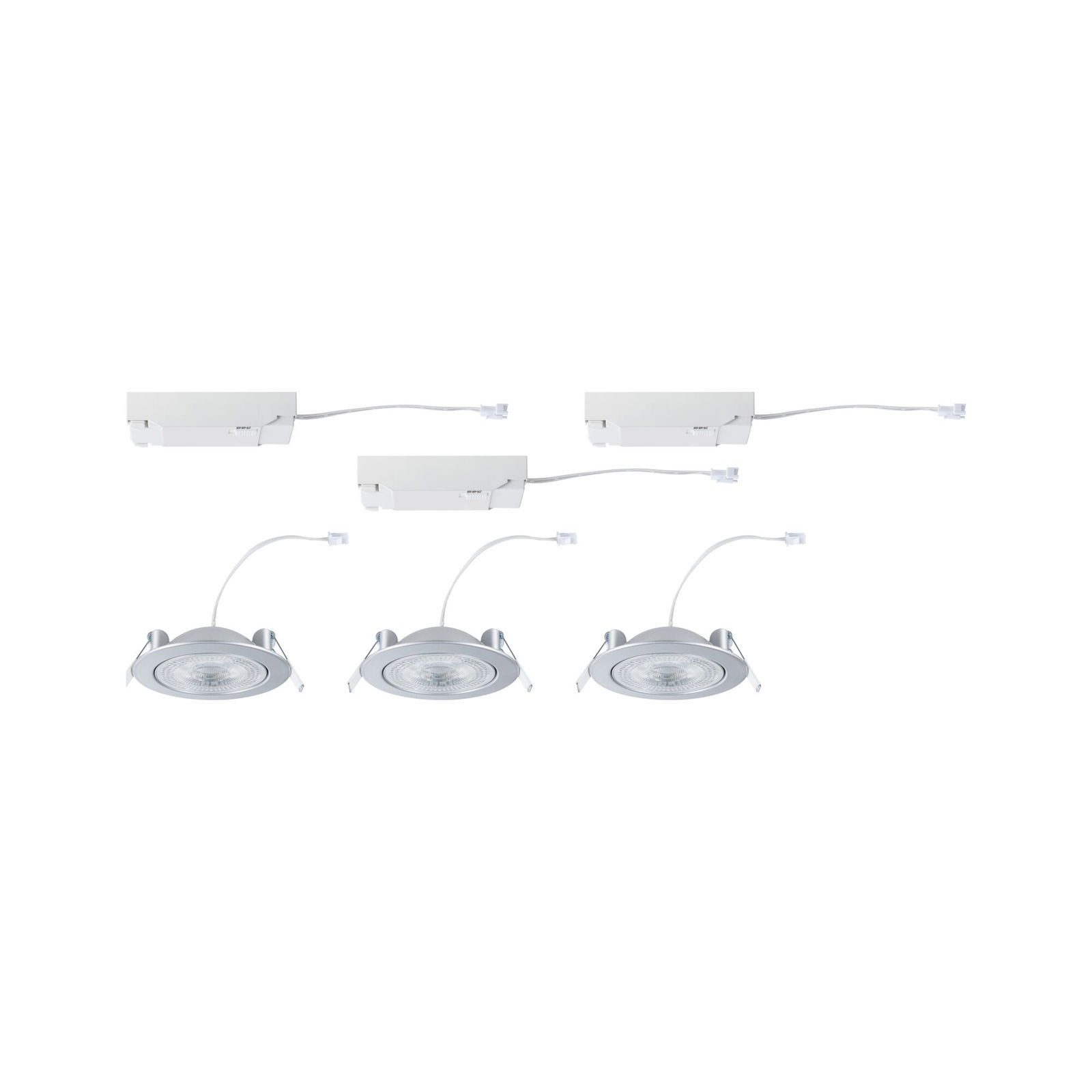 Paulmann Ledinbouwlamp LED inbouwlamp White Select Aumus 3-pack 5W 700lm 2300V 2700 - 6500K Geheugenfunctie, meerdere helderheidsniveaus, kleurwisselaar, kleurregeling (3 stuks)