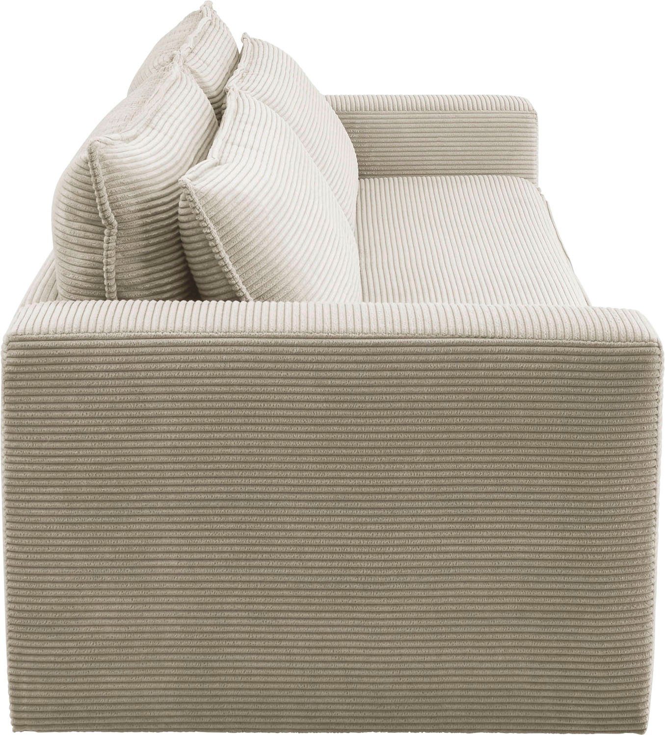 Places of Style 3-zitsbank PIAGGE Cord-bekleding - met slaapfunctie en bedkist, met praktische topmatras