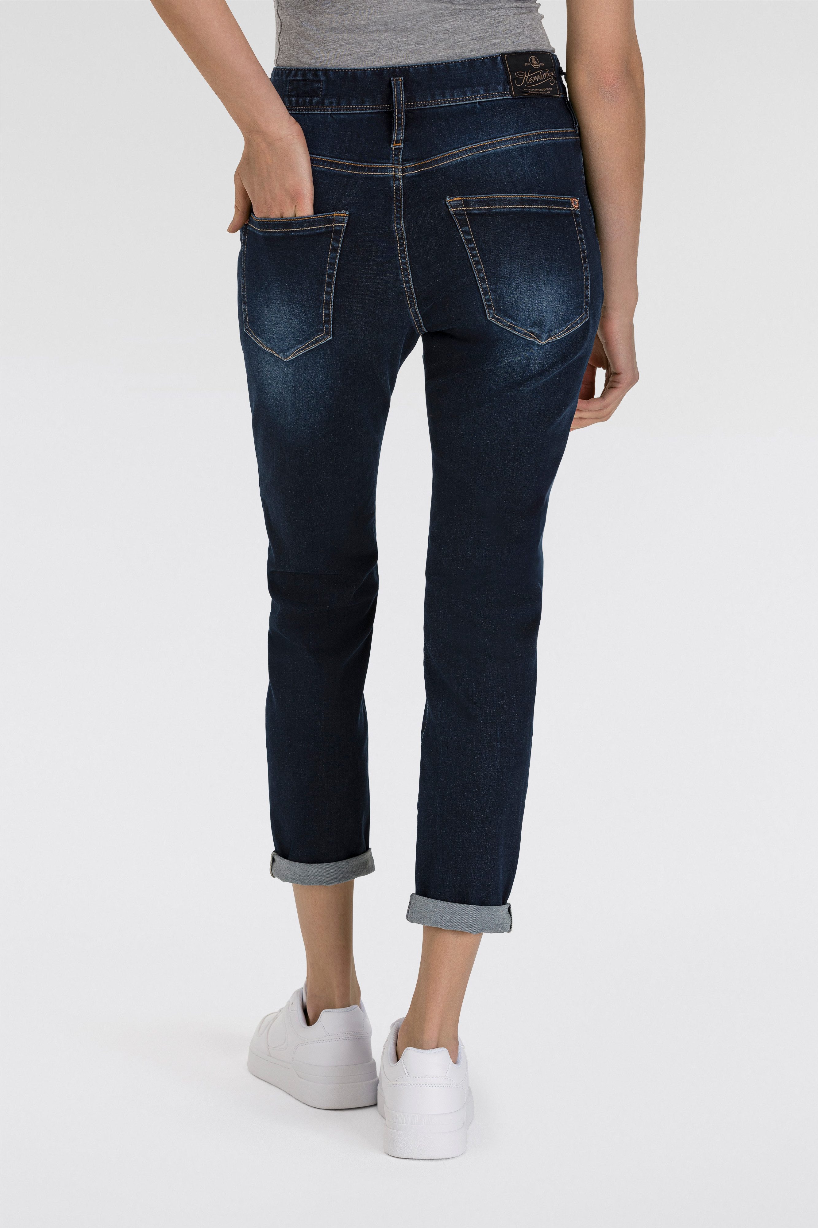 Herrlicher 7/8 jeans Shyra Cropped Reused Denim met diep zittende zakken aan de voorkant