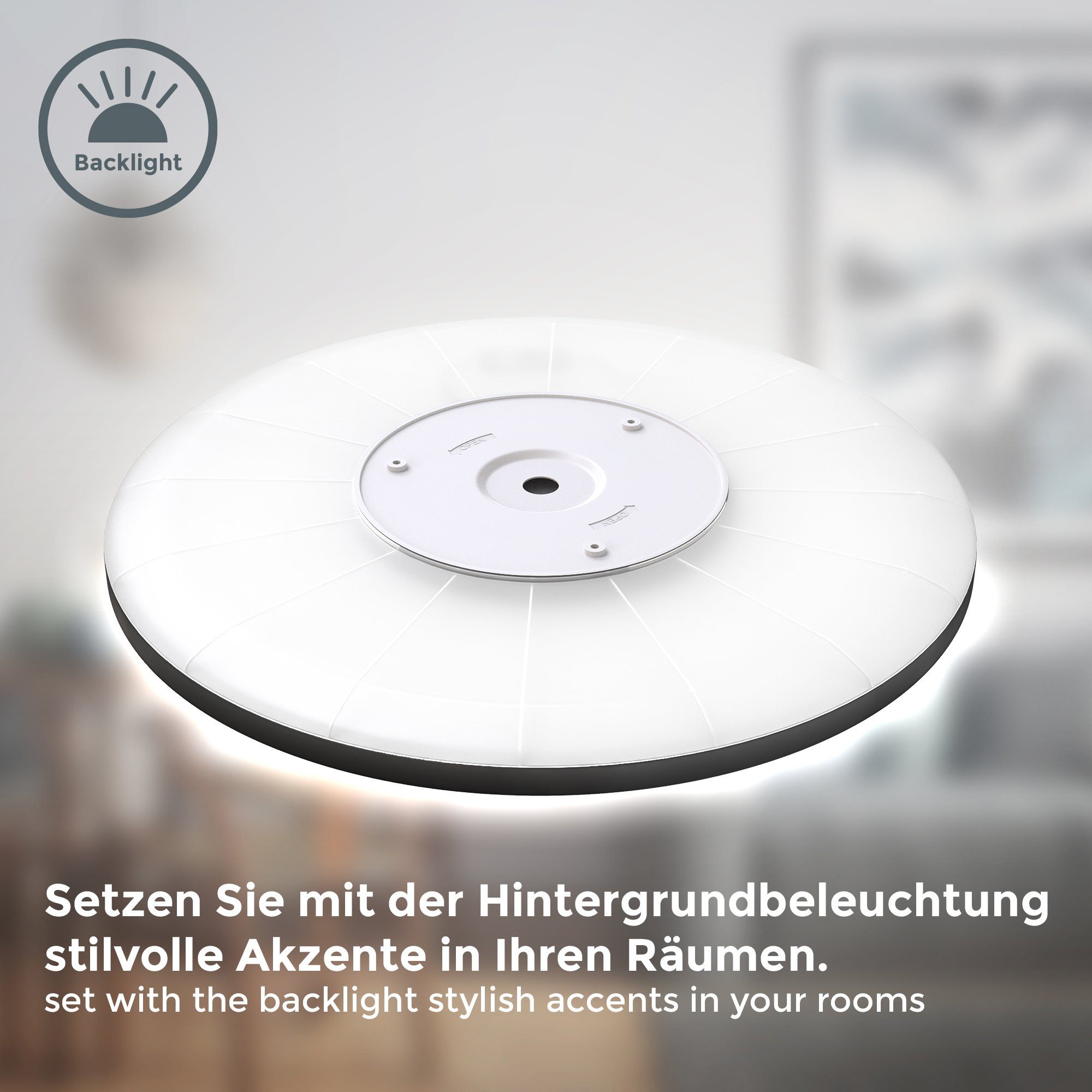 B.K.Licht Scherm Plafondlamp, 22 Watt, ultra-dun, indirect licht, neutraal wit