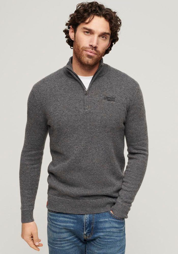 Superdry Gebreide trui ESSENTIAL EMB KNIT HALF ZIP