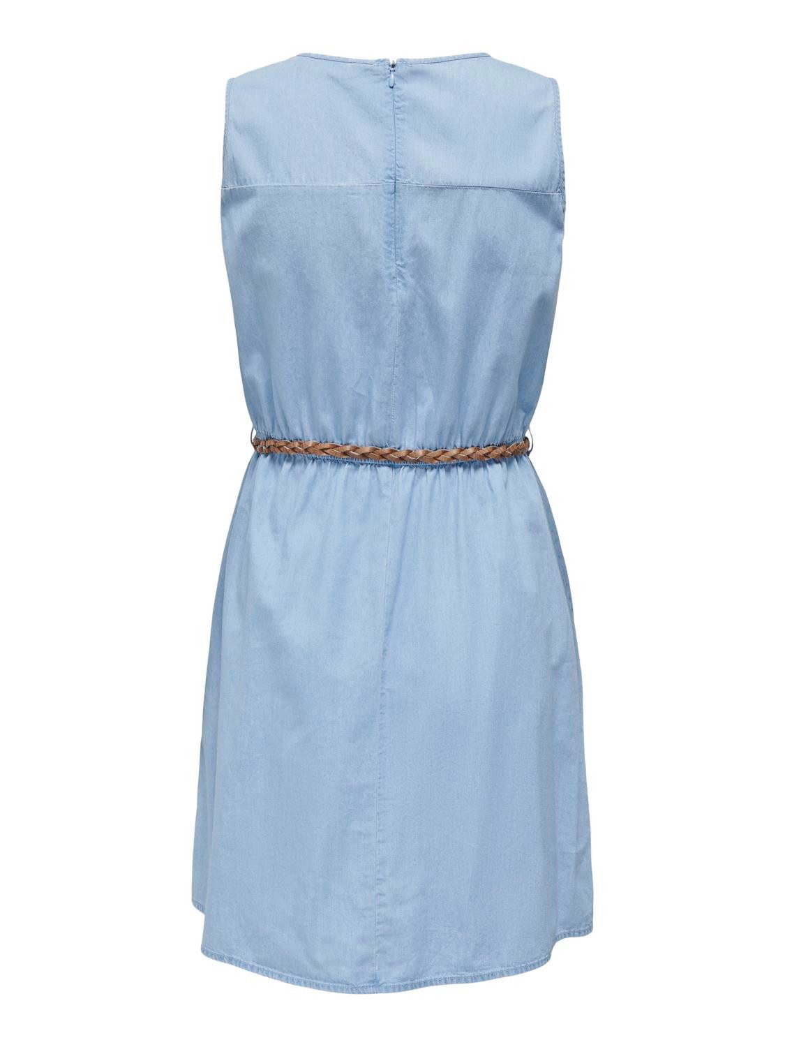 Only Jeans jurk ONLBEA S/L BRAIDED BELT DRESS DNM FS