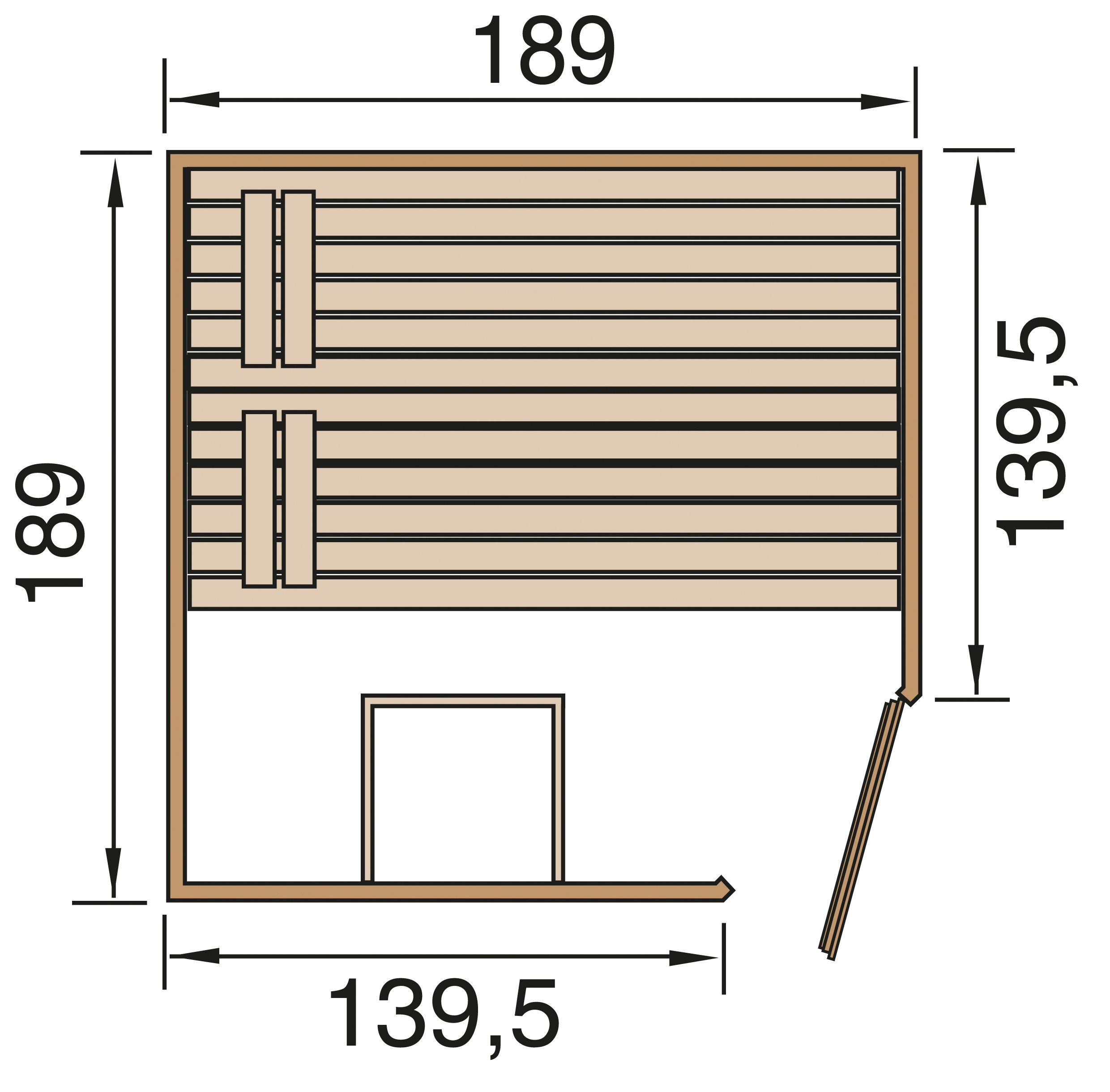 weka Sauna L_ars Trend hoek 2 kachel 9 kw met interne bediening