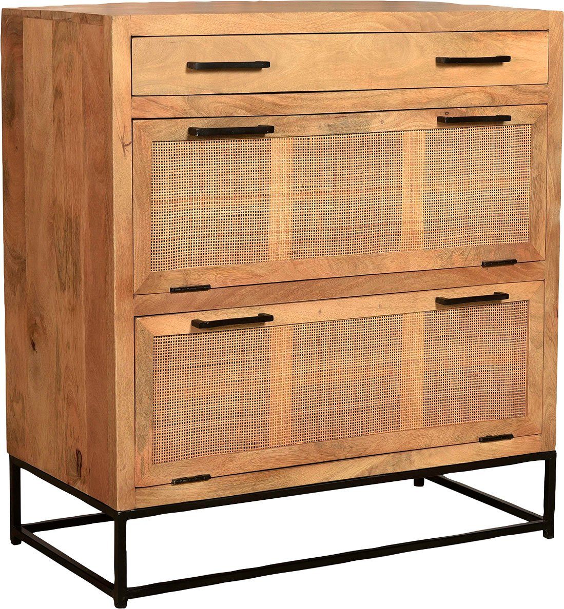 SIT Schoenenkast Met inzet van rotan-vlechtwerk schoenenkasten beige