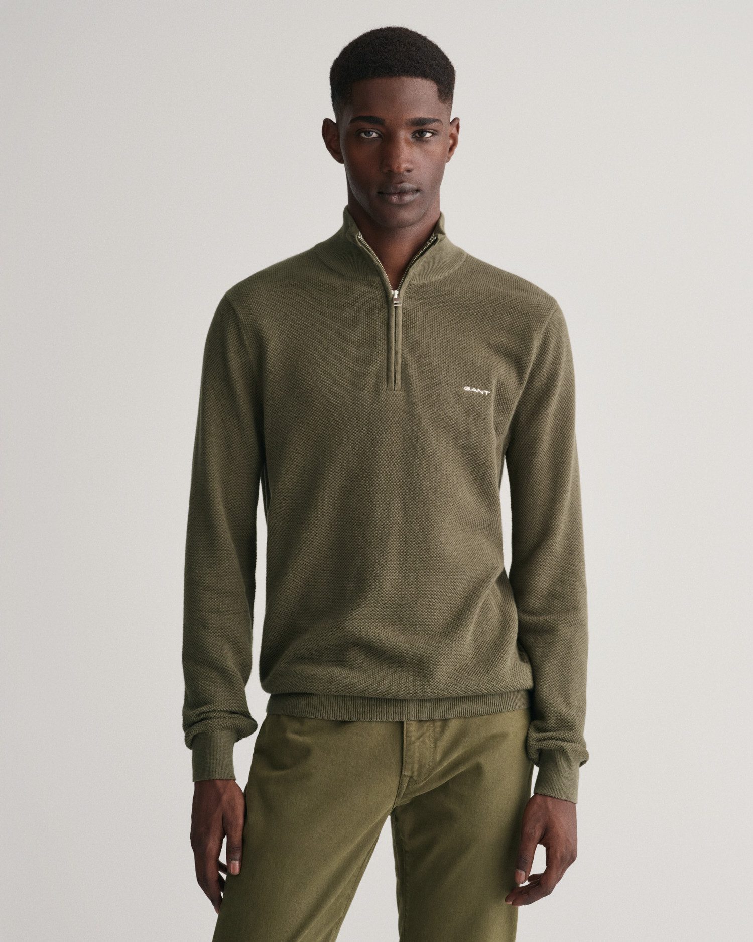 Gant Schipperstrui COTTON PIQUE HALF ZIP