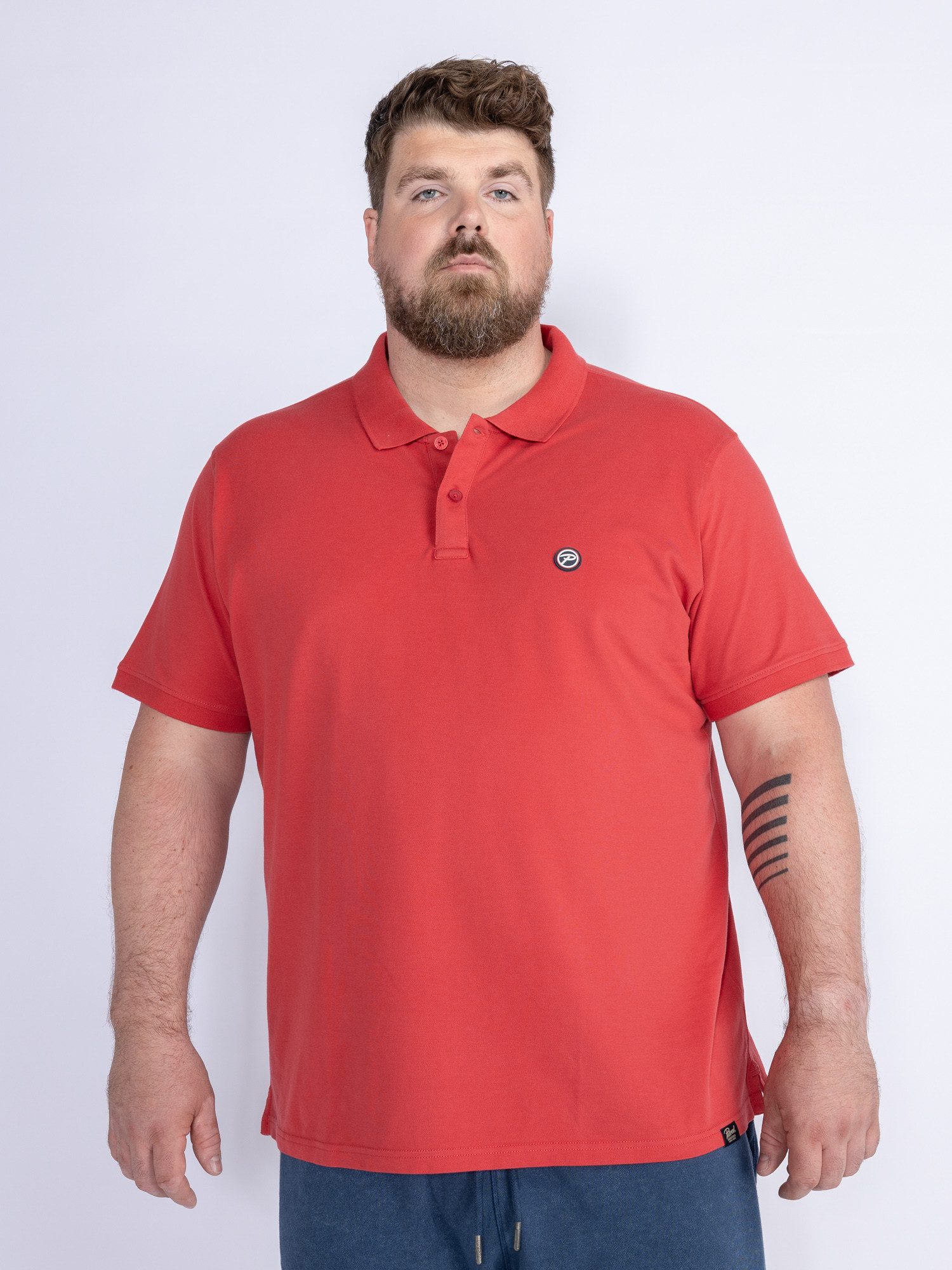 Petrol industries Plus Size polo met logo red melon