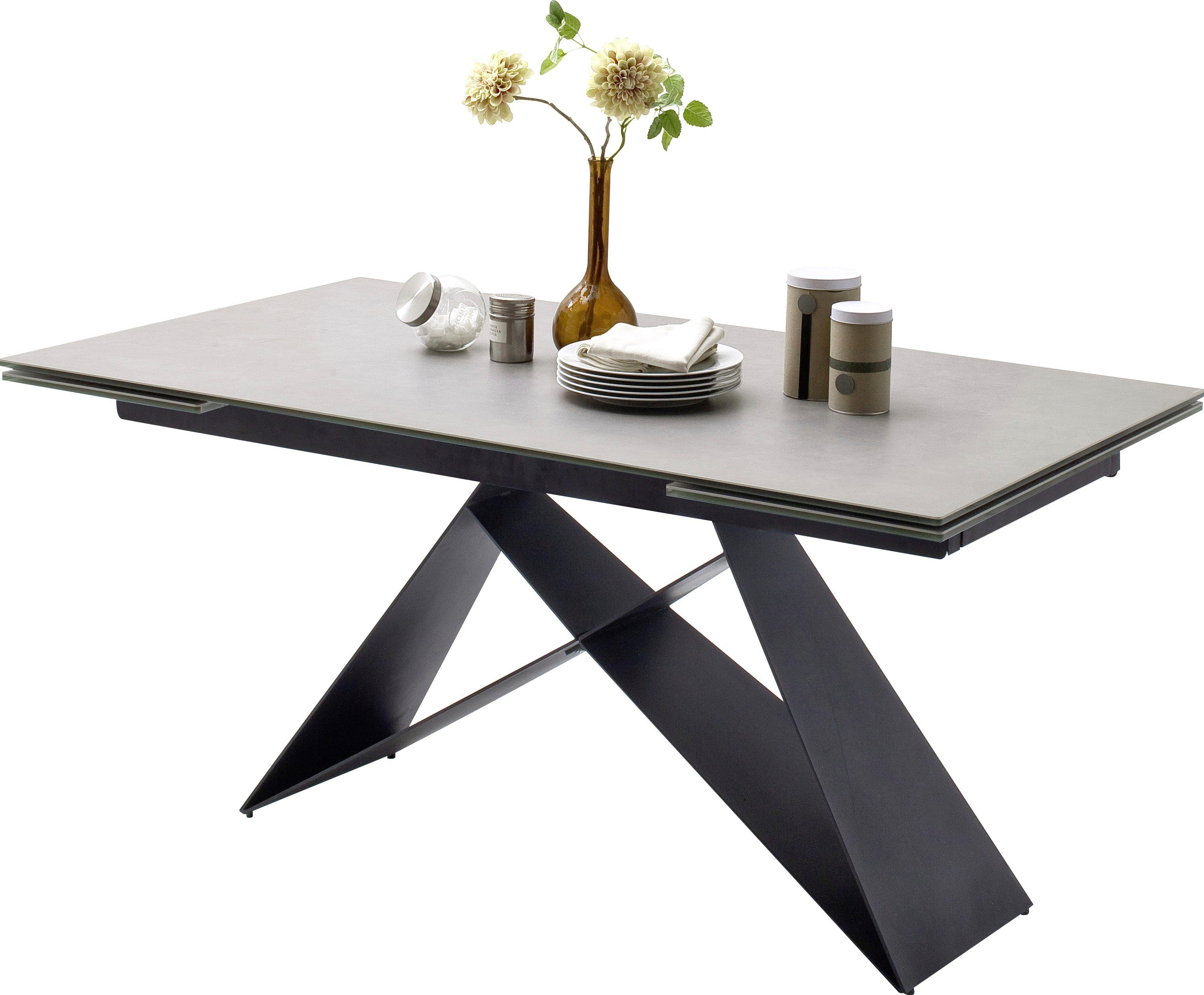 MCA furniture Eettafel Kobe Eettafel glas-keramiek met uittrekbaar deel aan de kopse kant