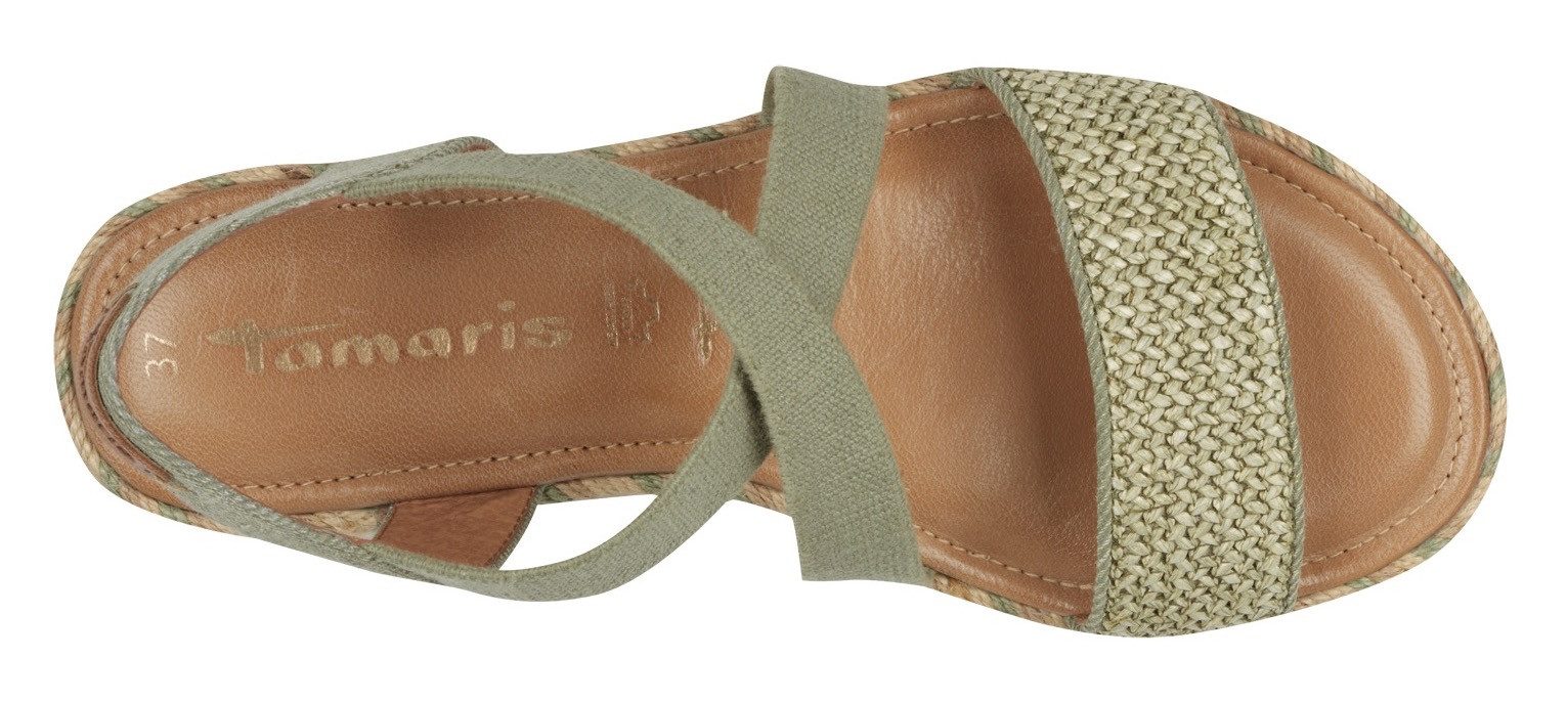 Tamaris Sandalen , plateau, sandalette, zomerschoen met contrast-details